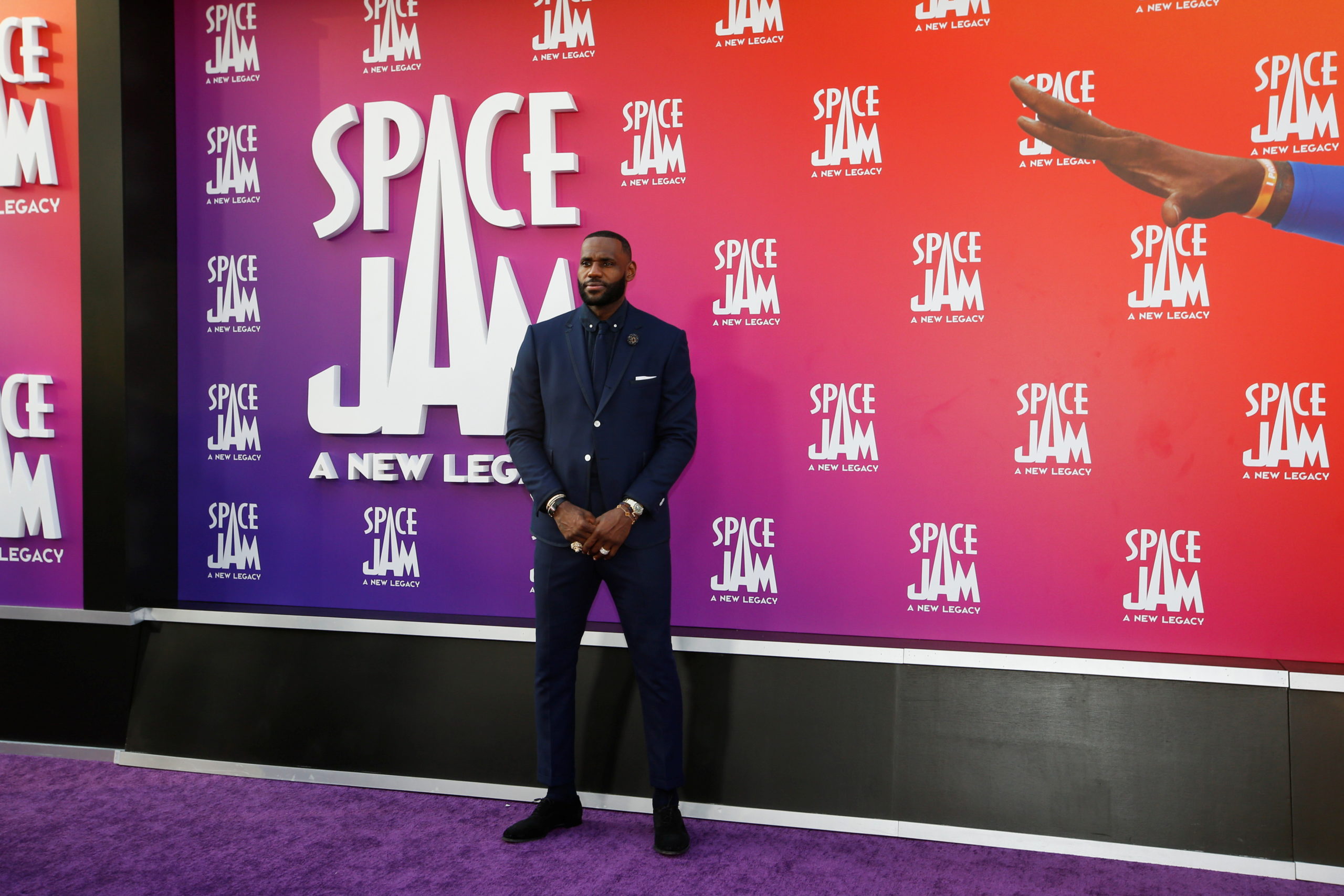 Cast member Lebron James attends the premiere for the film Space Jam: A New Legacy in Los Angeles, California, U.S. July 12, 2021.