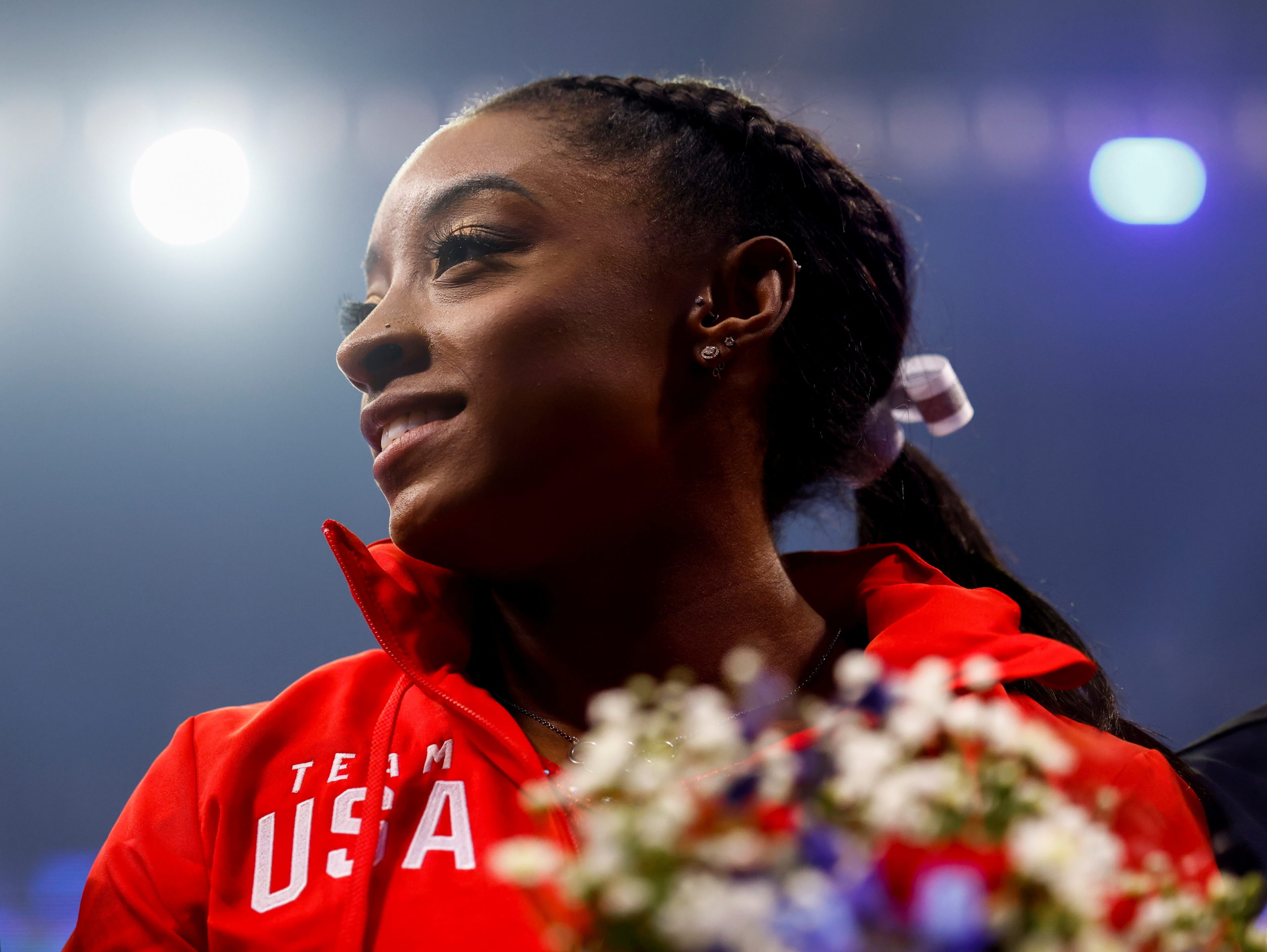Simone Biles smiles after the closing ceremony in which she was named to the Olympic team during the final day of women's competition in the U.S. Olympic Team Trials for gymnastics in St. Louis, Missouri, U.S., June 27, 2021.