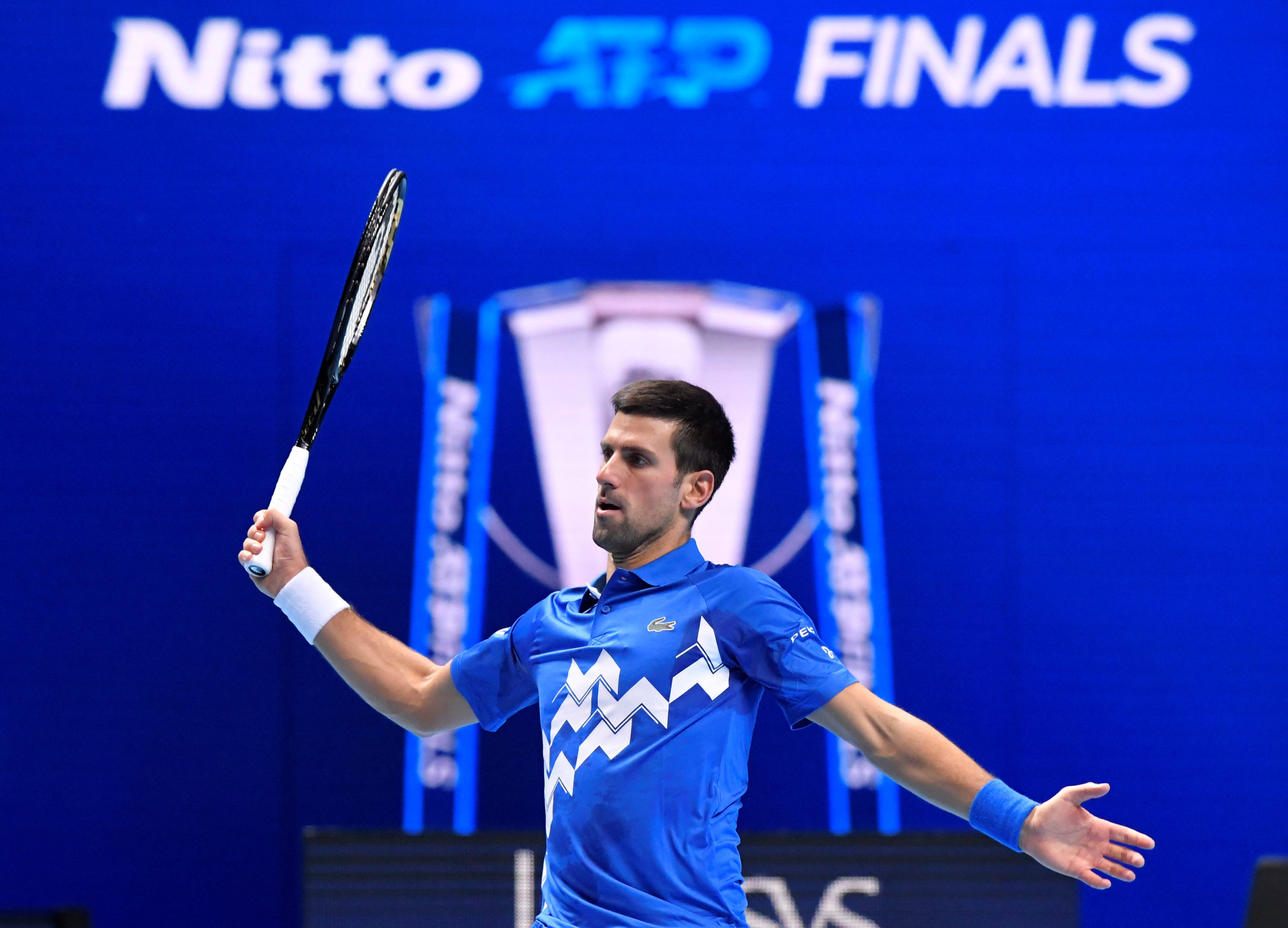 Serbia's Novak Djokovic in action during his semi-final match against Austria's Dominic Thiem 