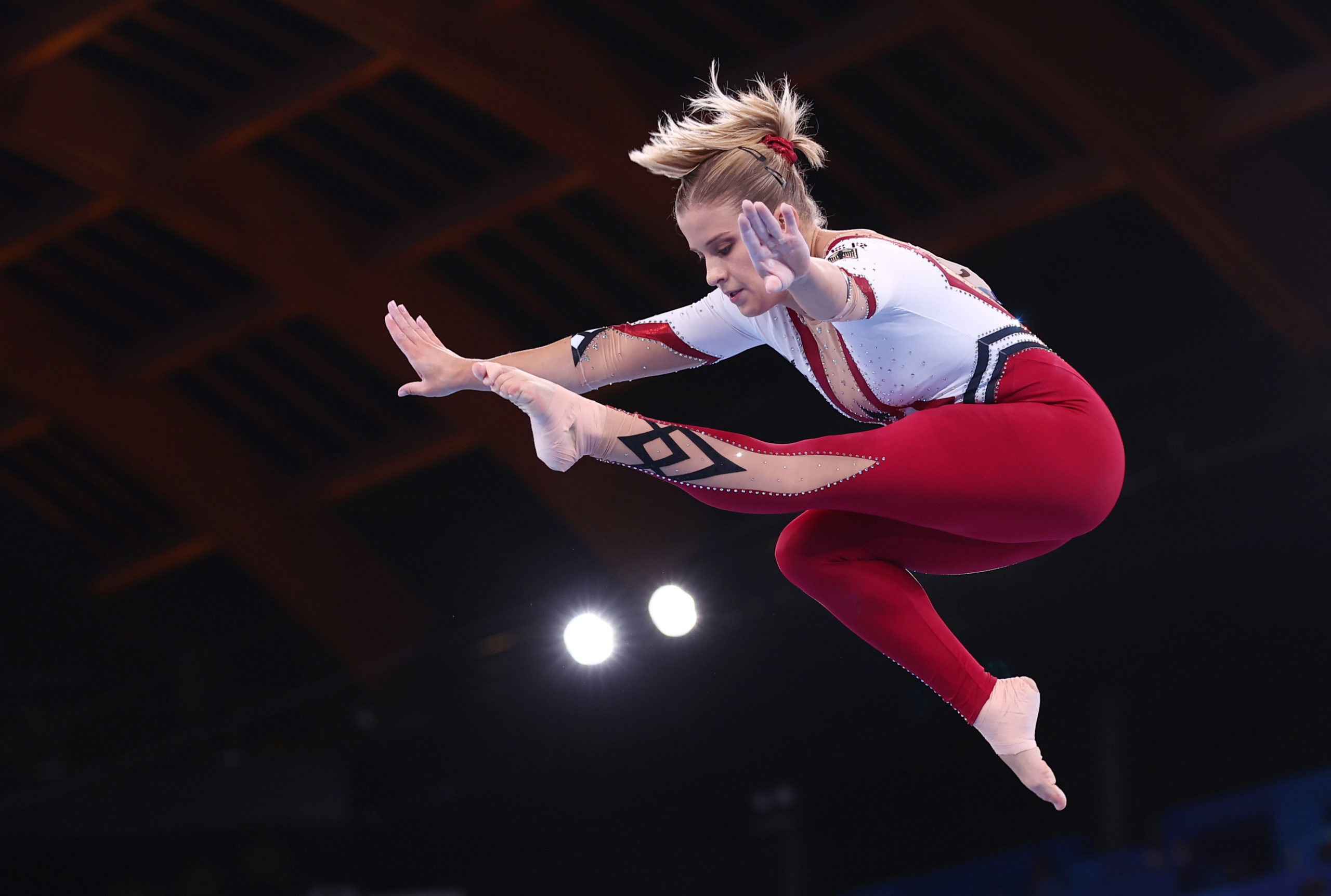 Tokyo 2020 Olympics - Gymnastics - Artistic - Women's Beam - Qualification - Ariake Gymnastics Centre, Tokyo, Japan - July 25, 2021. Elisabeth Seitz of Germany in action on the balance beam REUTERS/Mike Blake