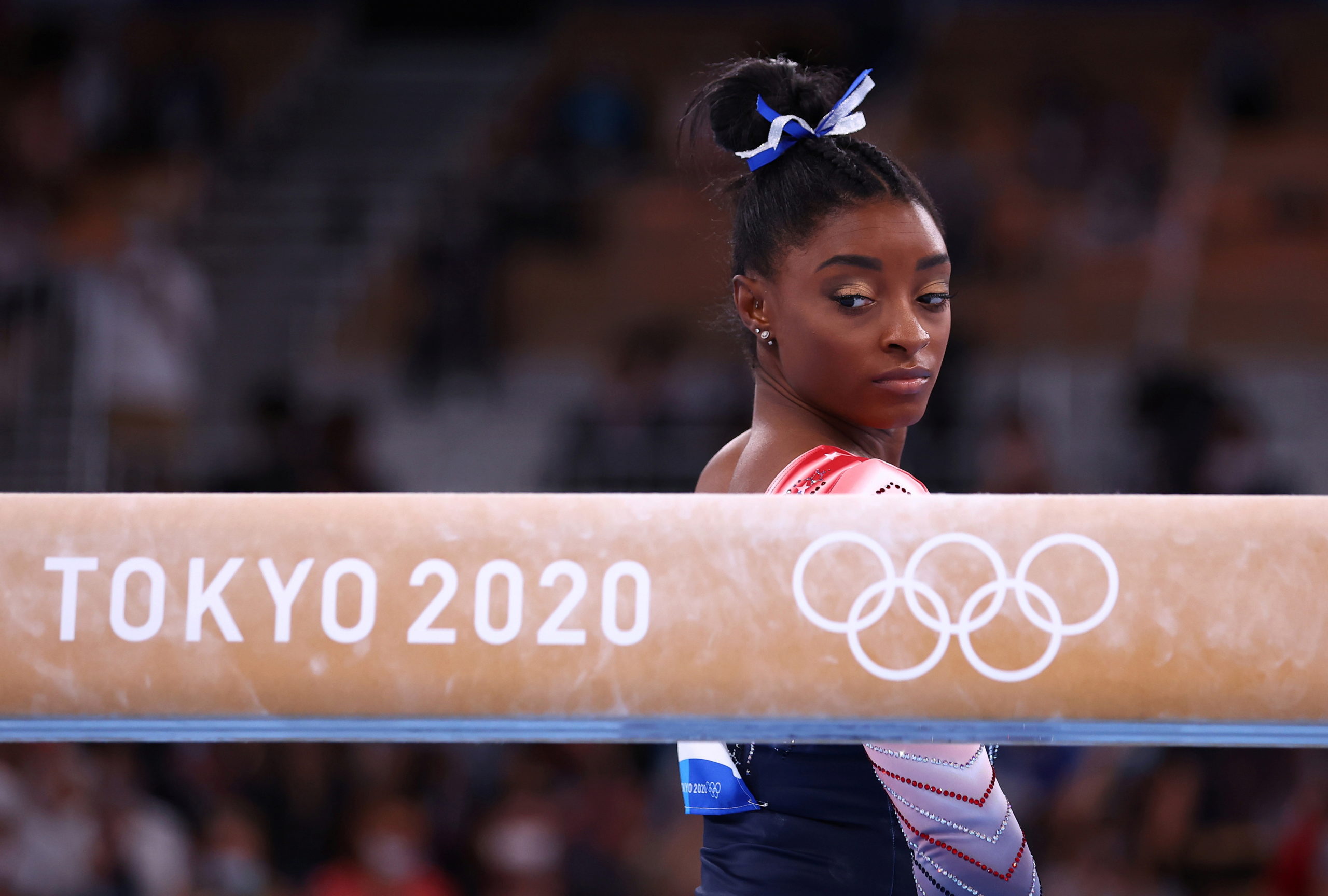 Simone Biles of the United States before competing 