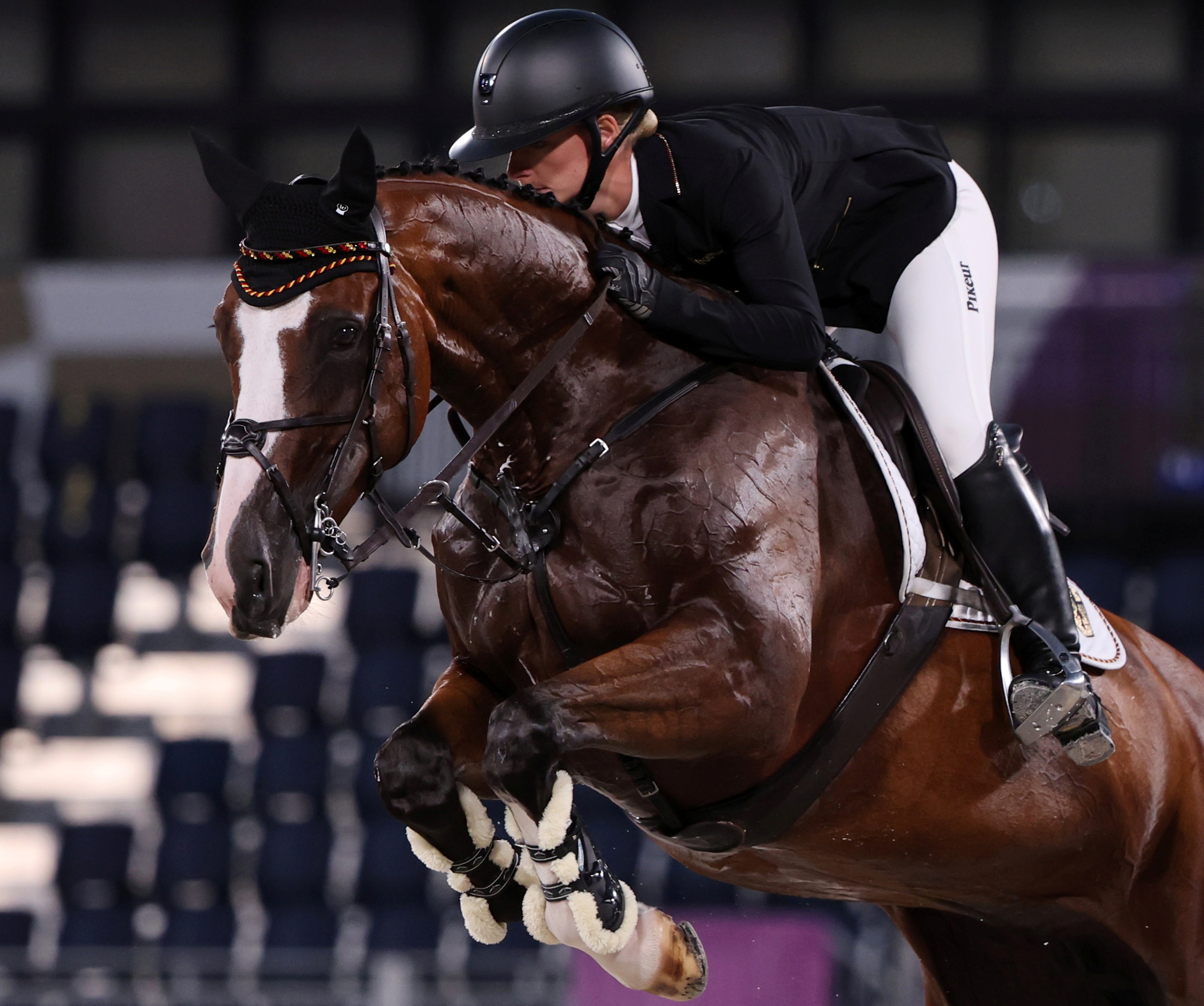  Julia Krajewski of Germany on her horse Amande De B'Neville competes. 