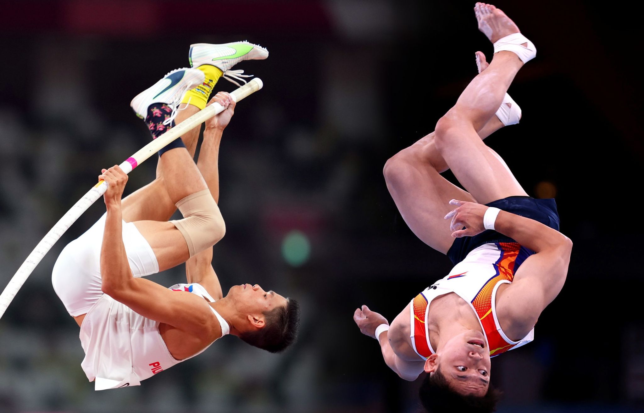 Filipino bets EJ Obiena (pole vault) and Carlos Yulo (gymnastics).