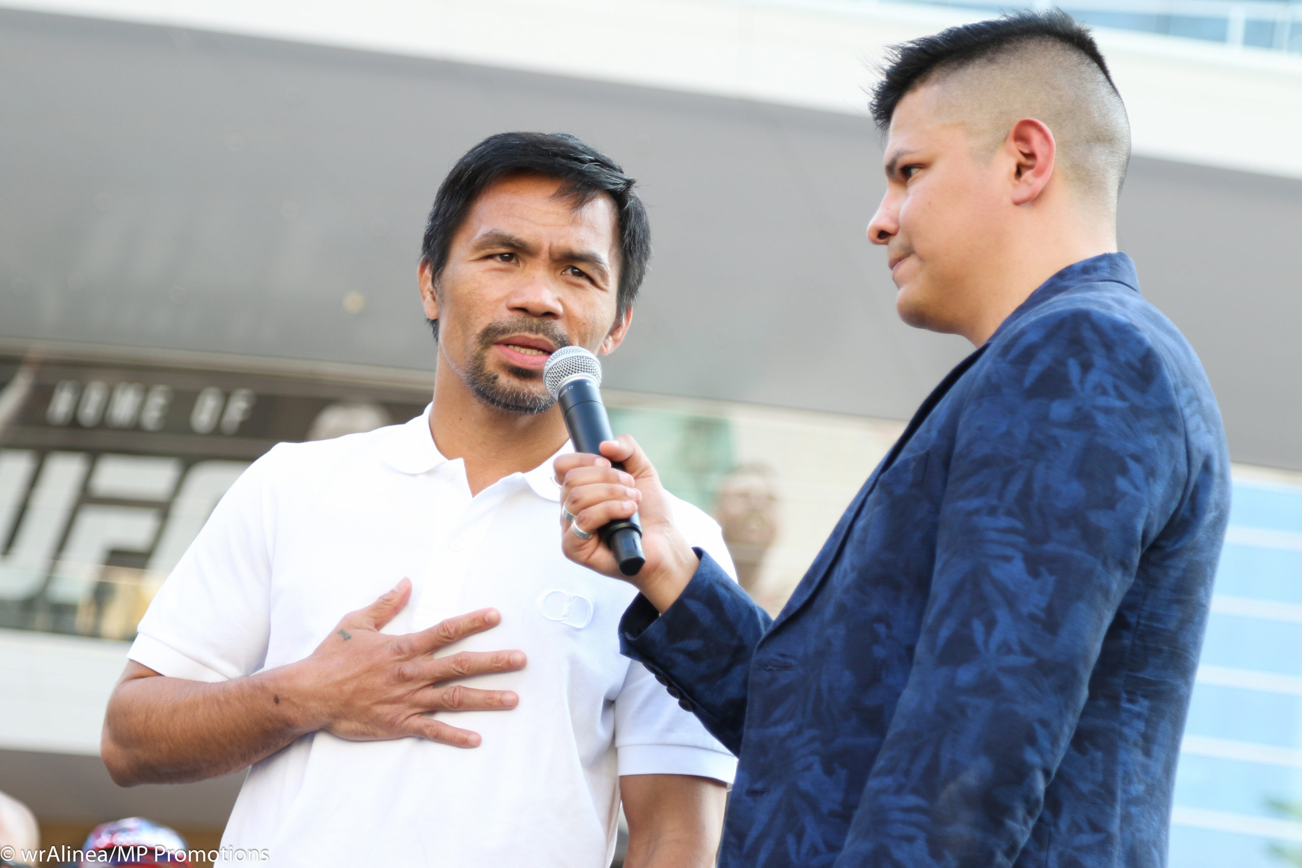 Filipino boxing Manny Pacquiao during the grand arrival for Pacquiao-Ugas in Las Vegas. 