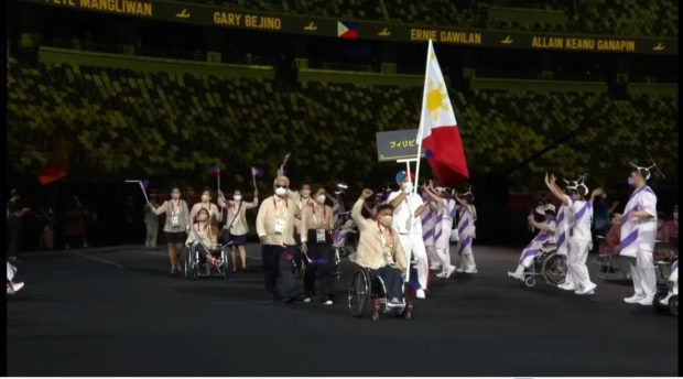 The Tokyo Paralympic PH team during the Summer Games opening ceremony on Tuesday.