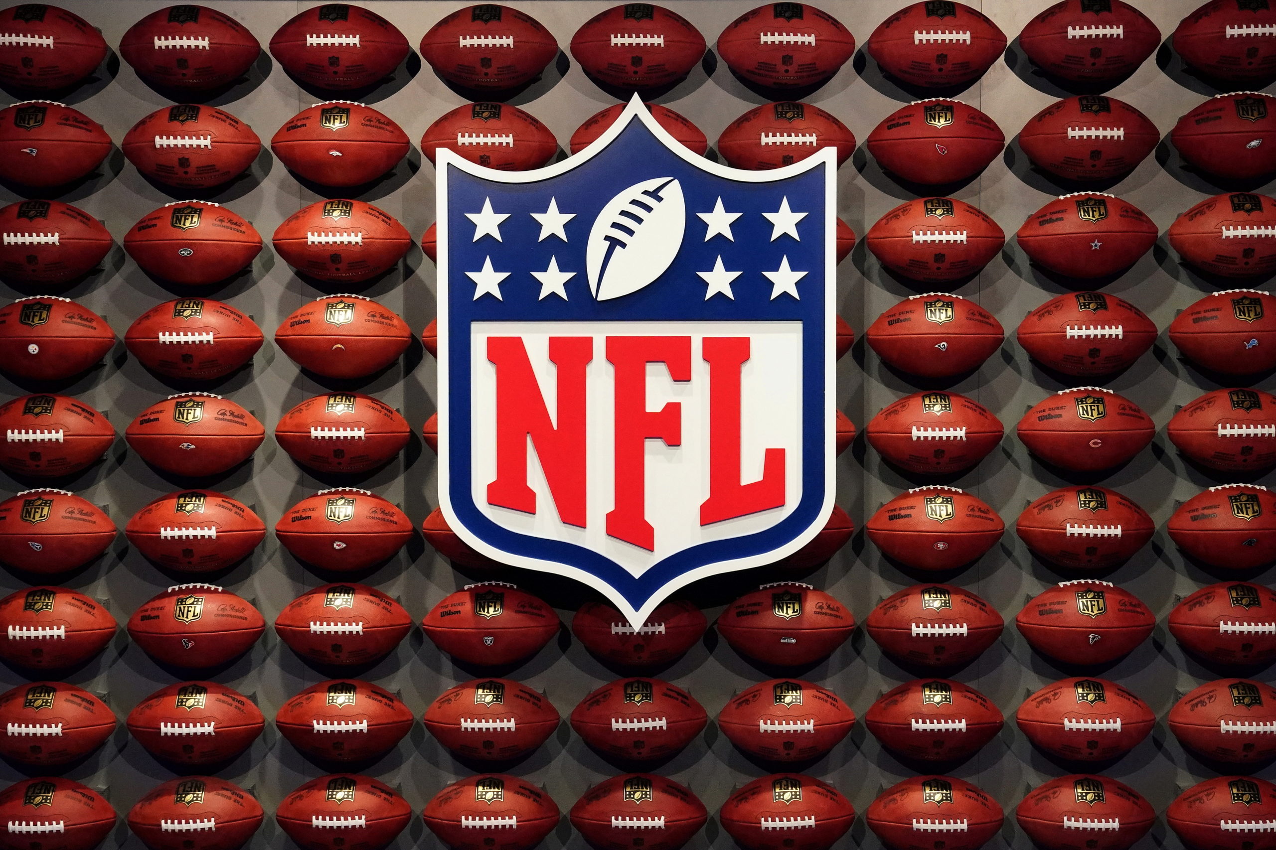 FILE PHOTO: The NFL logo is pictured at an event in the Manhattan borough of New York City, New York, U.S., 