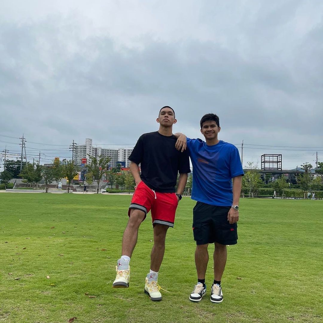 Brothers Kiefer and Thirdy Ravena in Japan.