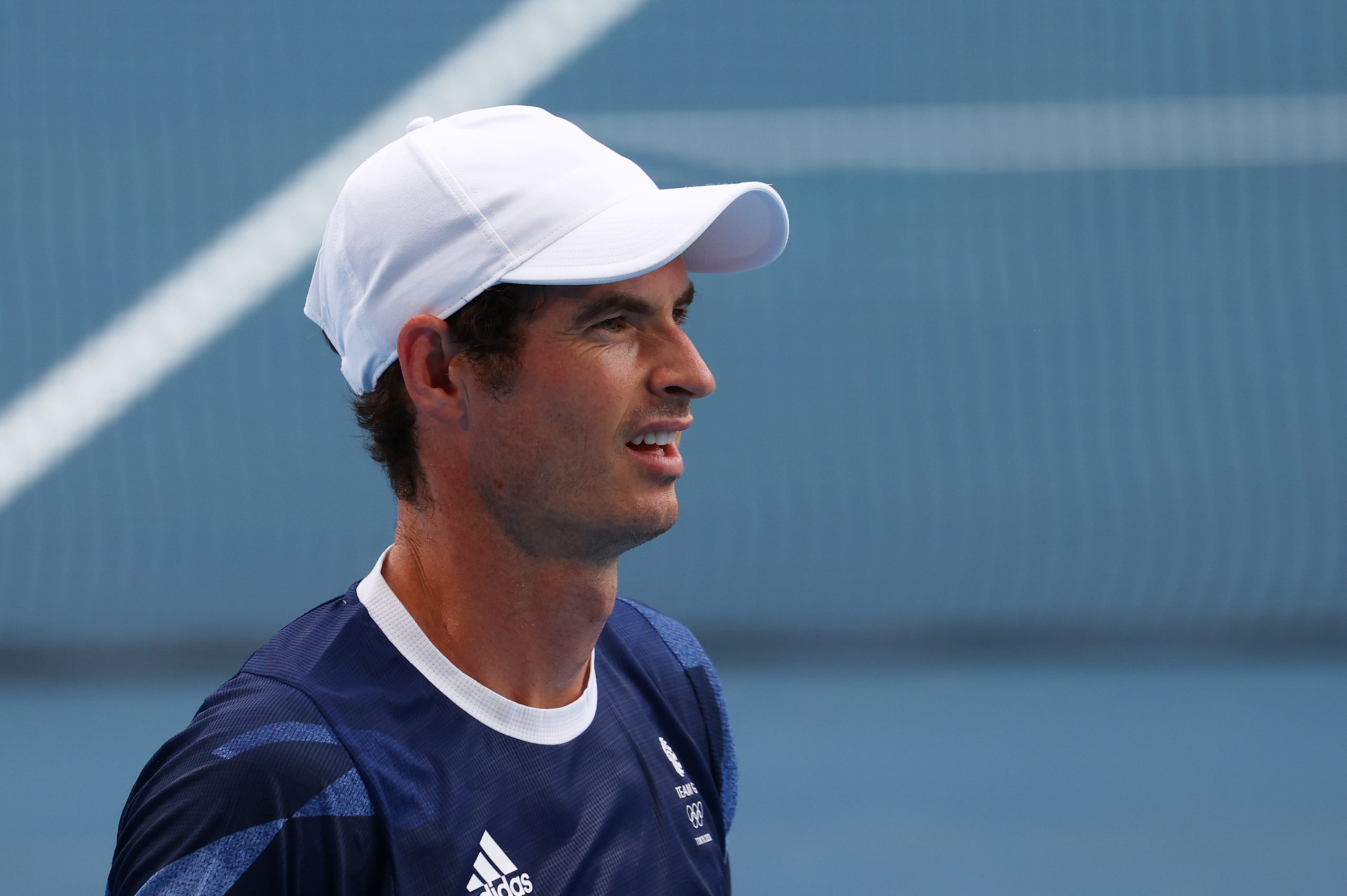 FILE PHOTO: Andy Murray in action during training