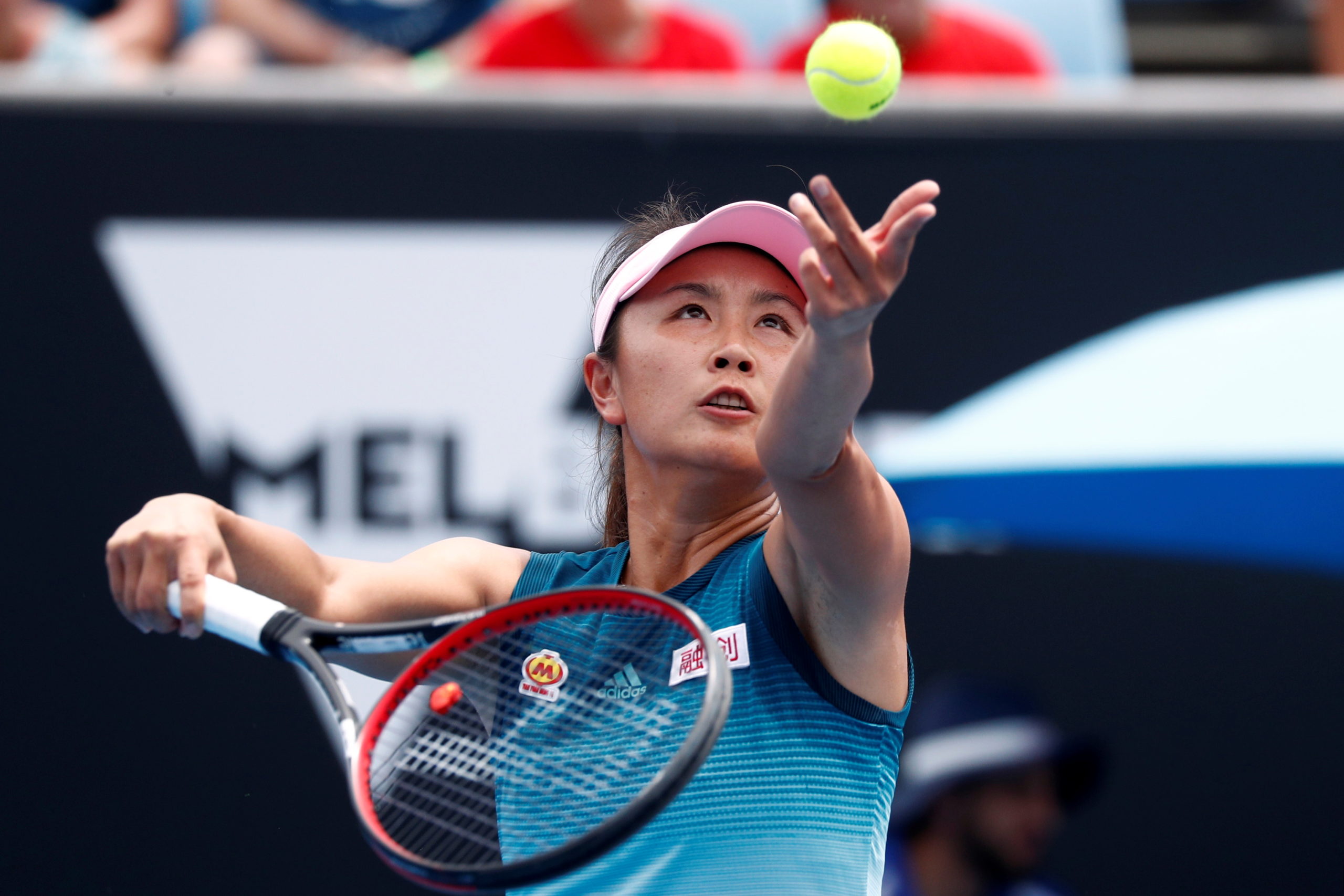  A file photo of China’s Peng Shuai serving during a match at the Australian Open on January 15, 2019.