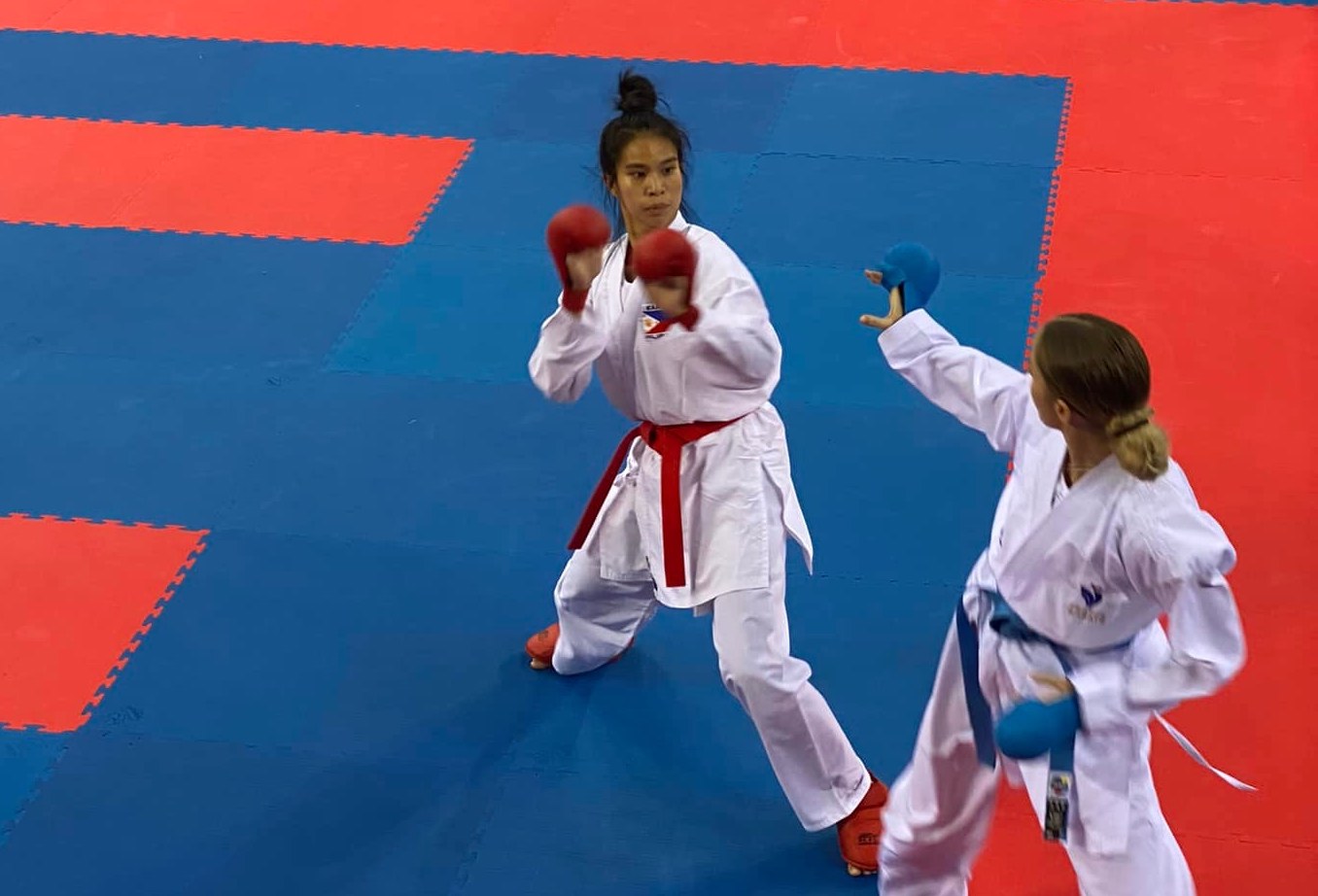 Jamie Lim during her second round match in the World Karate Federation Senior World Championships.