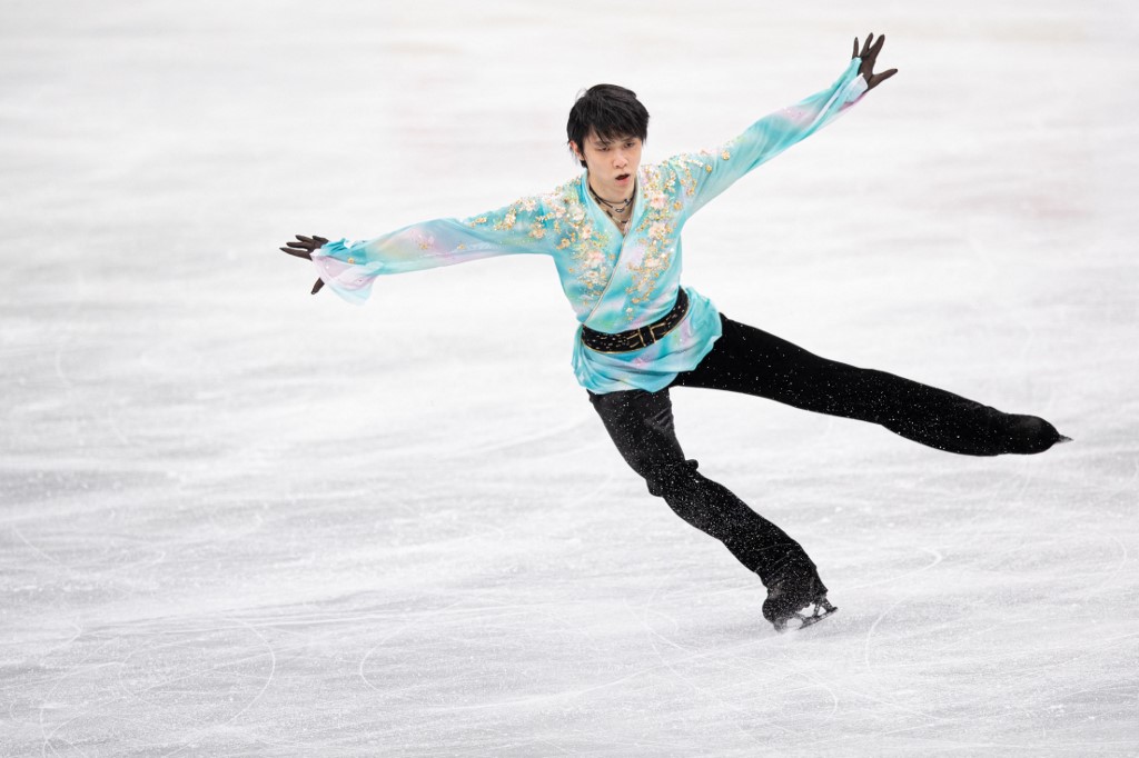 Japan's Yuzuru Hanyu competes in the men's free skate during the 2021-22 Japan Figure Skating Championships at Saitama Super Arena in Saitama on December 26, 2021.
