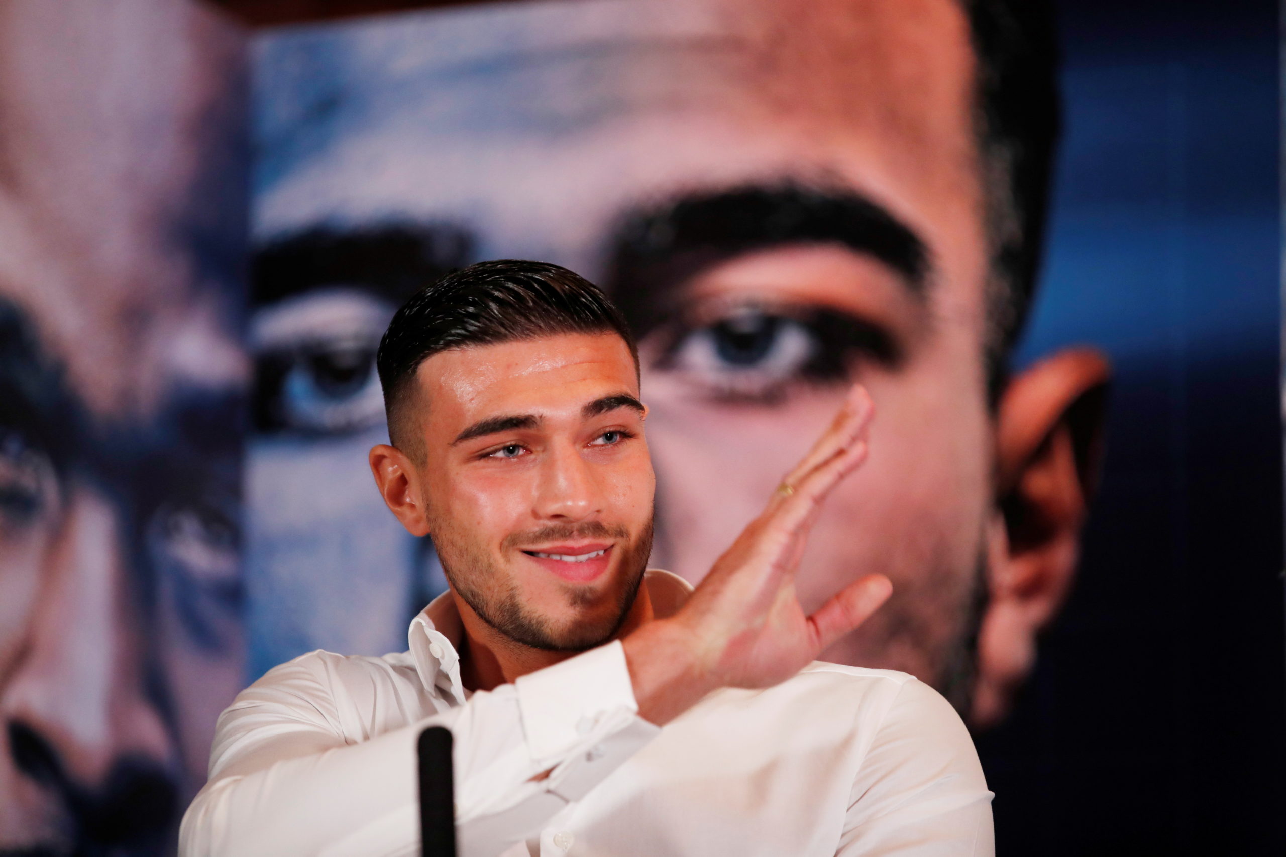 FILE PHOTO: Boxing - Queensberry Promotions Press Conference - The Landmark hotel, London, Britain - August 3, 2021  Tommy Fury during the press conference