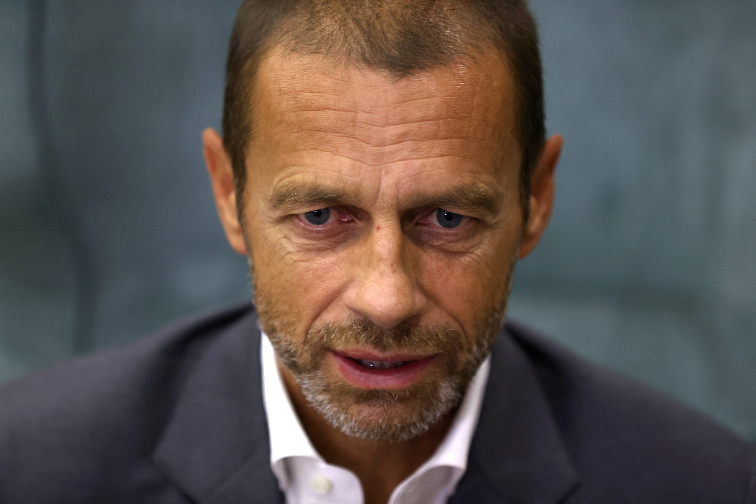 FILE–UEFA President Aleksander Ceferin during an interview ahead of the Champions League Final. 