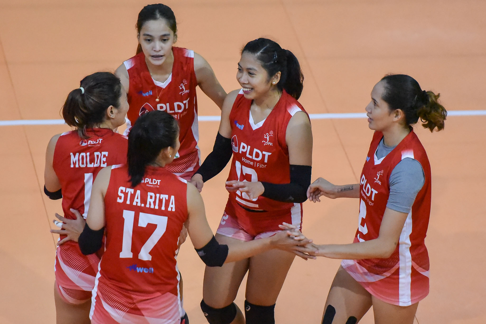 PLDT players during the 2021 PVL Open Conference. 