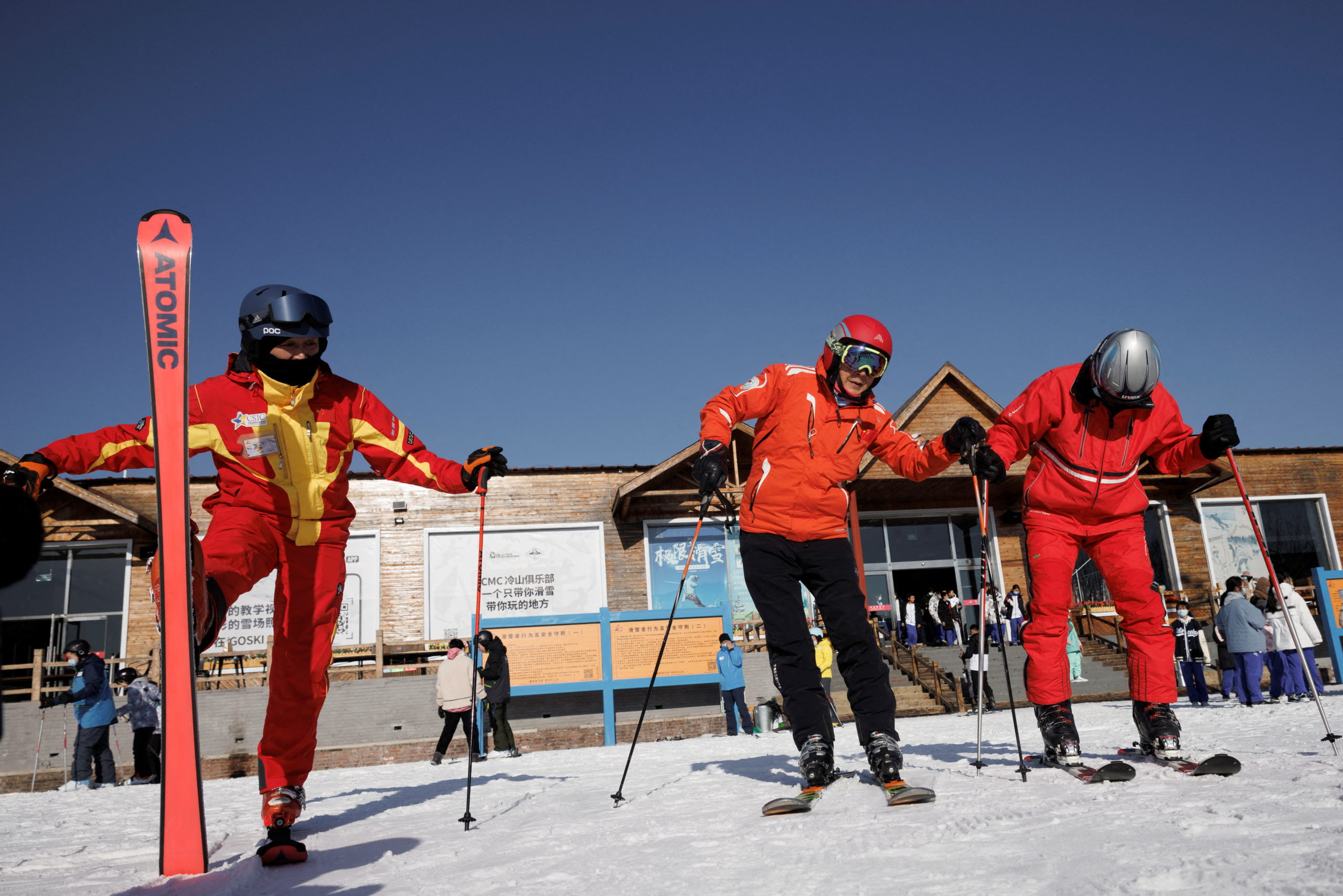 FILE PHOTO: Shan Zhaojian, 84, nicknamed China's "father of skiing", poses for a picture at the Yunju ski resort in Beijing, China, December 29, 2021. Picture taken December 29, 2021 
