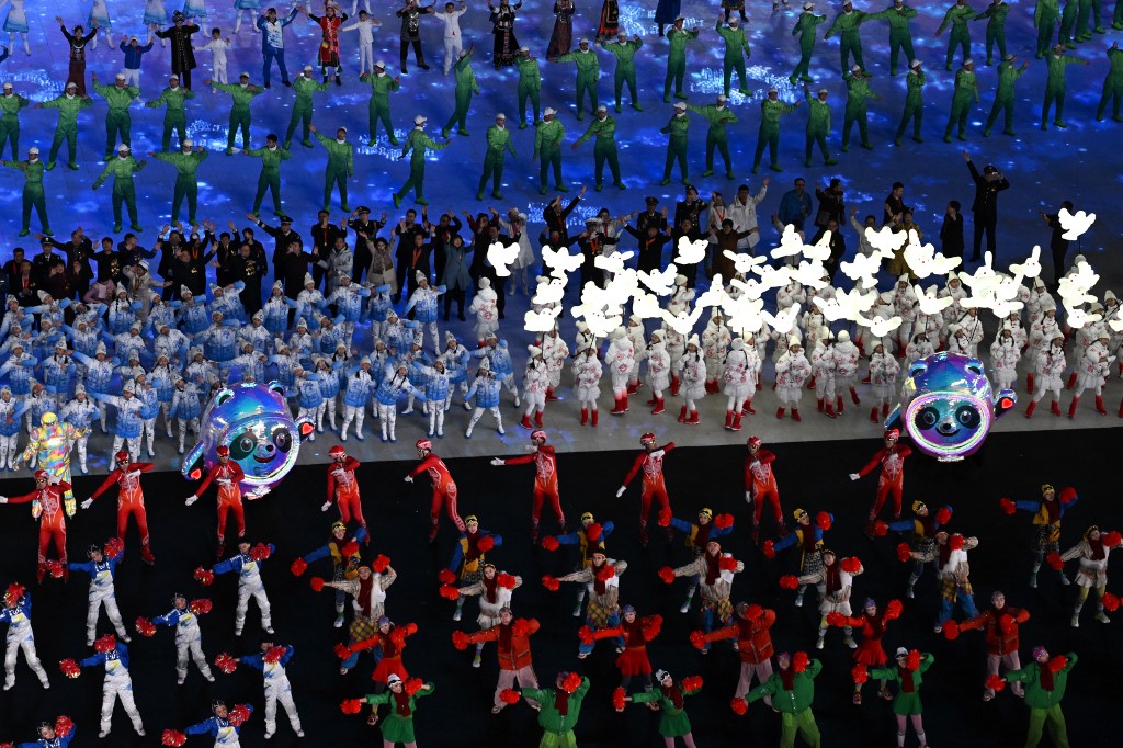 Performers take part in the opening ceremony of the Beijing 2022 Winter Olympic Games, at the National Stadium, known as the Bird's Nest, in Beijing, on February 4, 2022. 
