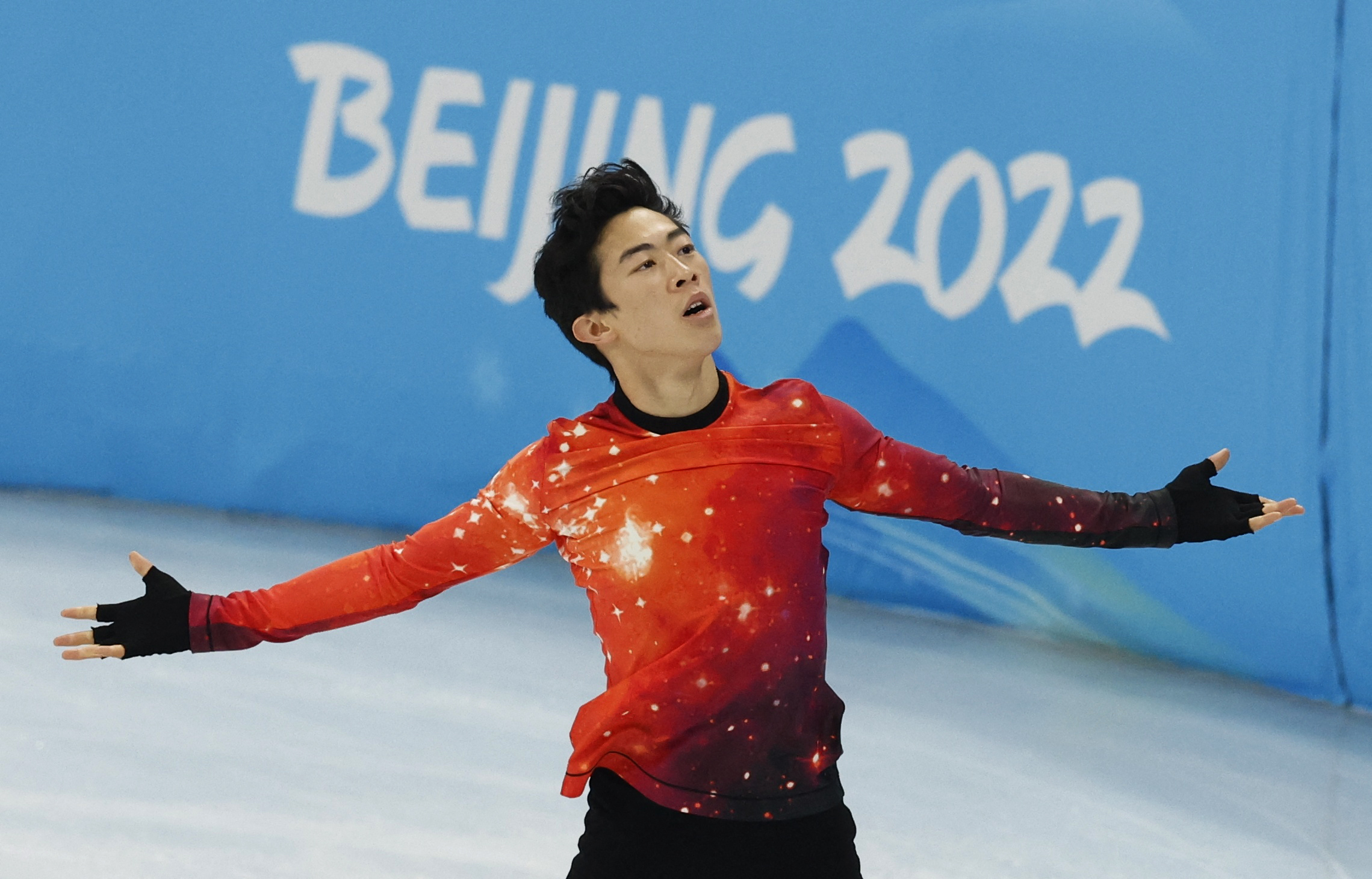 2022 Beijing Olympics - Figure Skating - Men Single Skating - Free Skating - Capital Indoor Stadium, Beijing, China - February 10, 2022. Nathan Chen of the United States in action. 