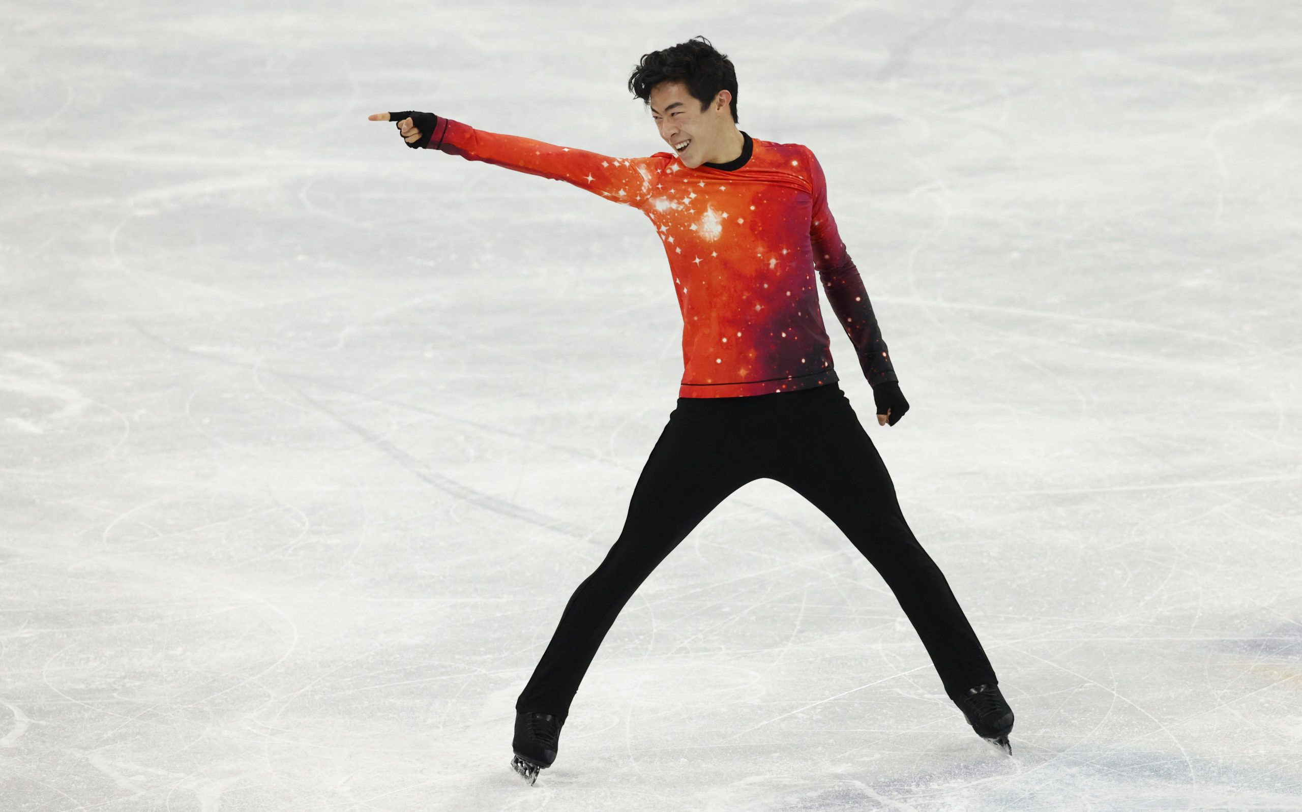 2022 Beijing Olympics - Figure Skating - Men Single Skating - Free Skating - Capital Indoor Stadium, Beijing, China - February 10, 2022. Nathan Chen of the United States in action. 