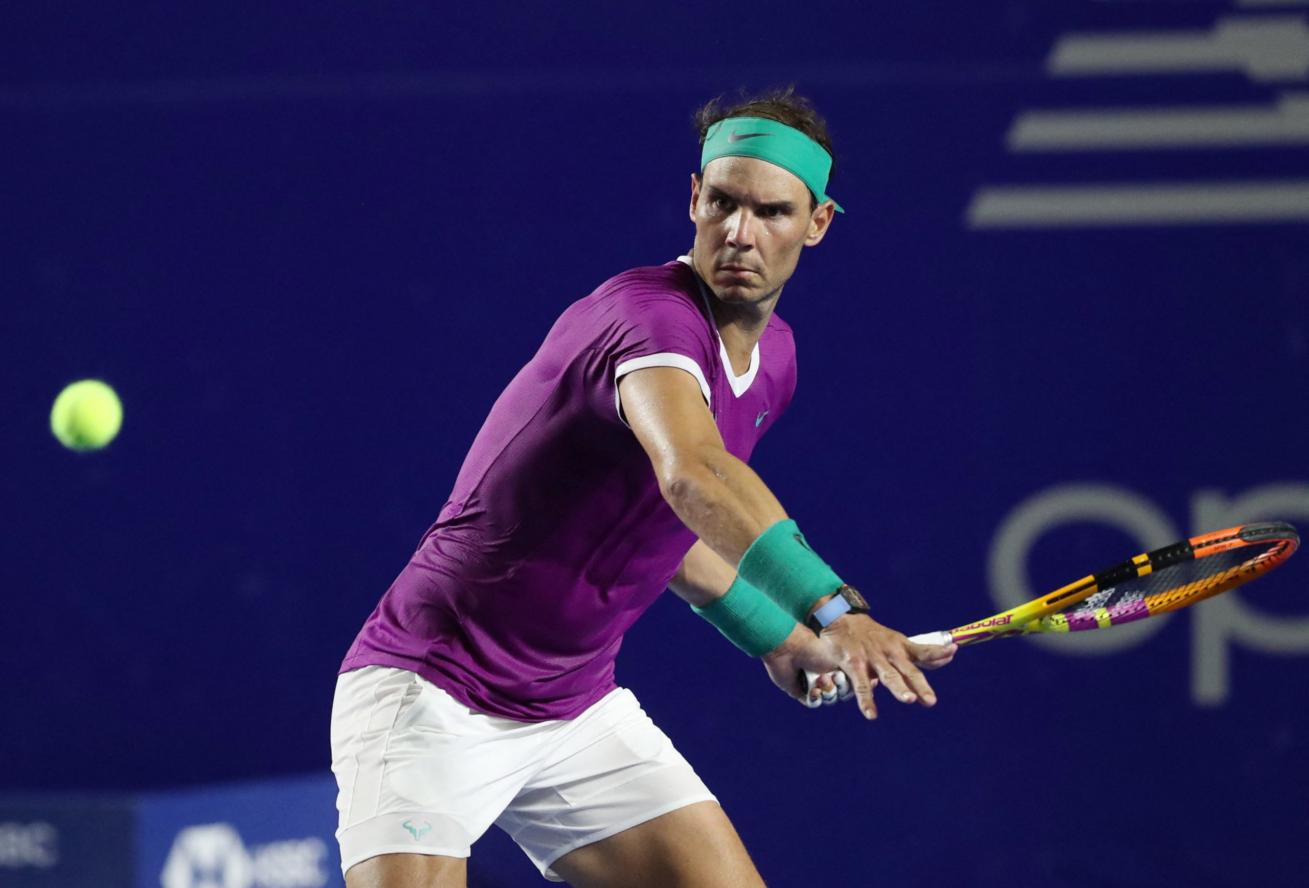 Tennis - ATP 500 - Abierto Mexicano - The Fairmont Acapulco Princess, Acapulco, Mexico - February 23, 2022 Spain's Rafael Nadal in action during his round of 16 match against Stefan Kozlov of the U.S.