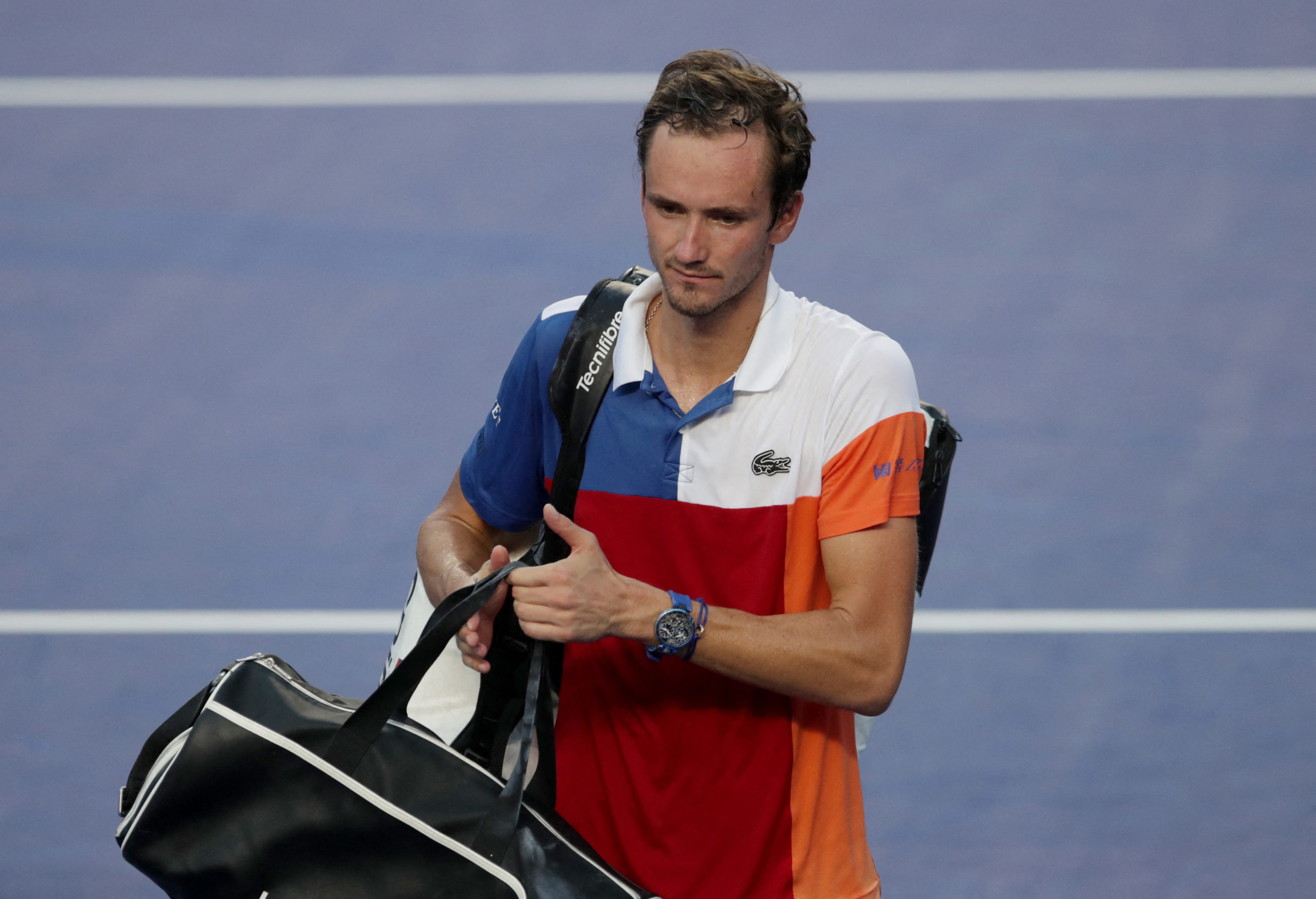 Tennis - ATP 500 - Abierto Mexicano - The Fairmont Acapulco Princess, Acapulco, Mexico - February 24, 2022 Russia's Daniil Medvedev leaves court after winning his quarter final match against Japan's Yoshihito Nishioka 