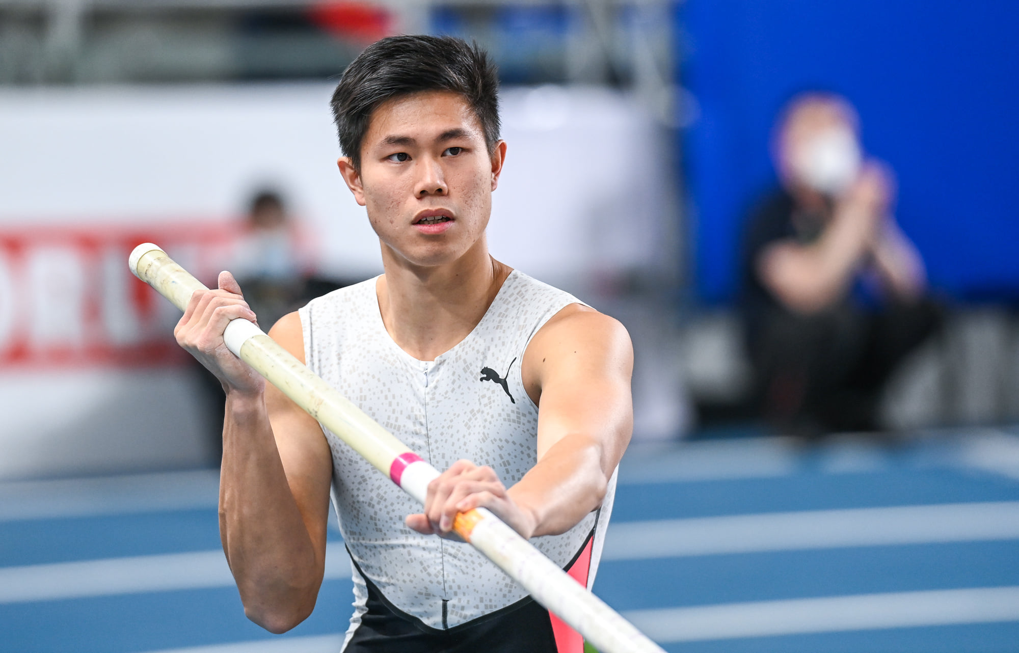 Photo of Filipino pole vaulter EJ Obiena during the Orlen Copernicus Cup.