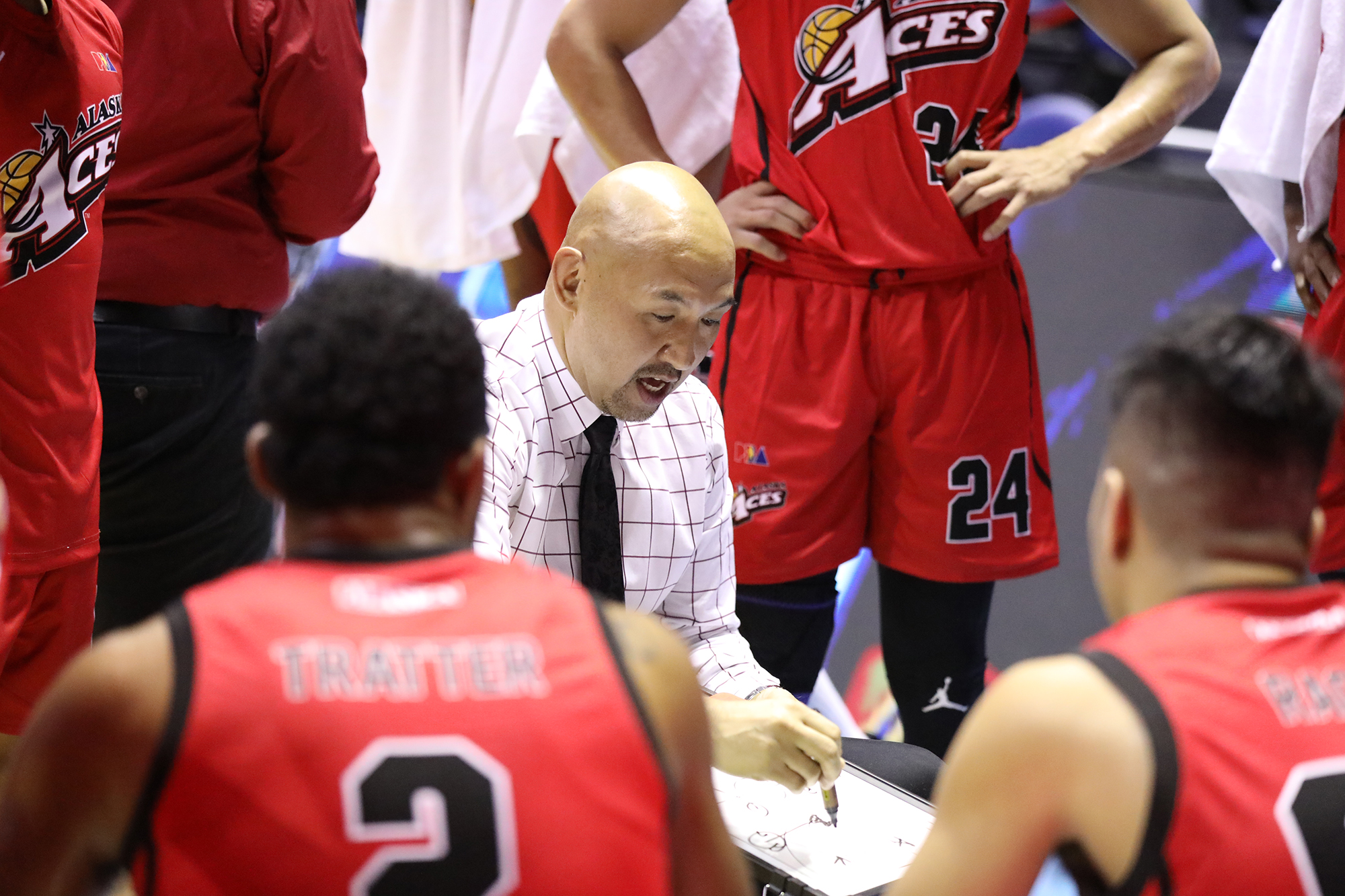 The Aces began their farewell tour with a game against the Rain or Shine Elasto Painters. —PBA IMAGES.