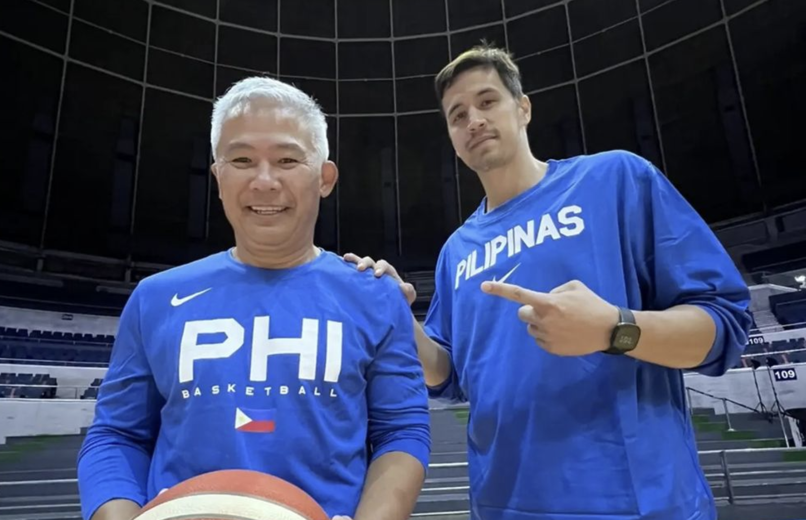 Gilas coach Chot Reyes and now national team coach staff member Marc Pingris. 