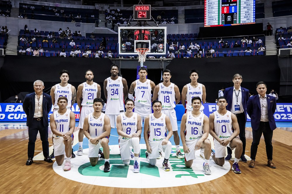Gilas Pilipinas in the first round of the 2023 Fiba World Cup Asian Qualifiers. 