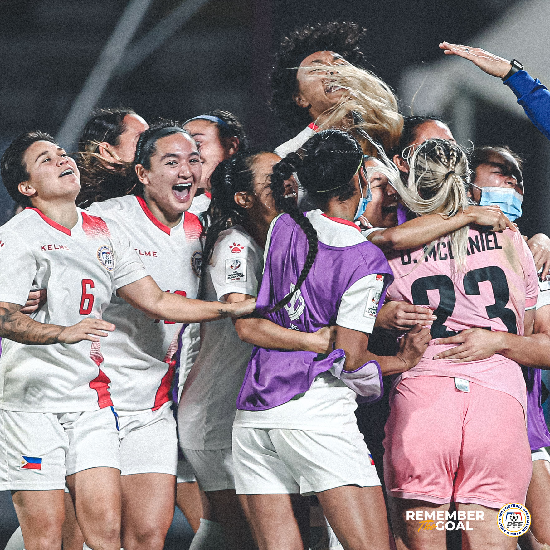 Philippine women's football team celebrate win over Chinese Taipei that sent the country to the World Cup for the first time.