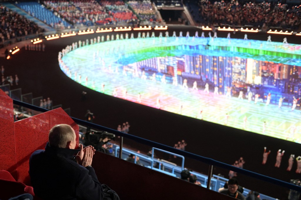 Russian President Vladimir Putin attends the opening ceremony of the 2022 Winter Olympics in Beijing, on February 4, 2022.
