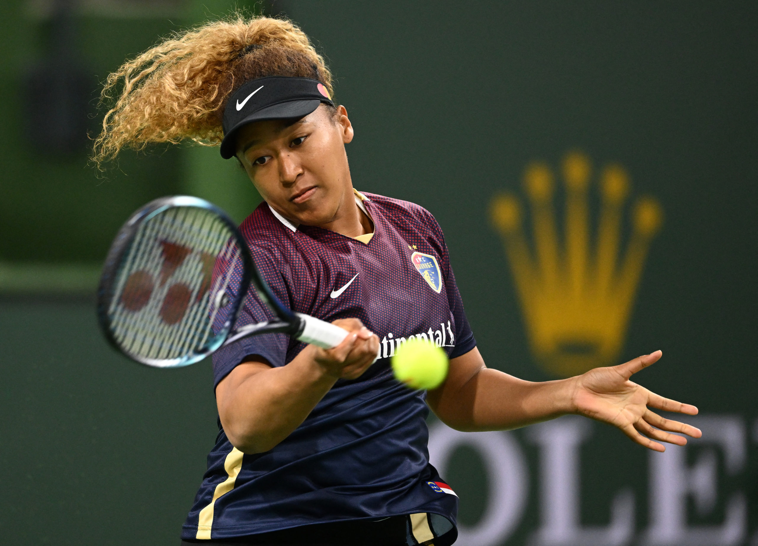FILE PHOTO: Mar 8, 2022; Indian Wells, CA, USA;  Naomi Osaka (JPN) participates in the Eisenhower Cup, a charity event using the the Tie Break Tens format  at the BNP Paribas Open at Indian Wells Tennis Garden.