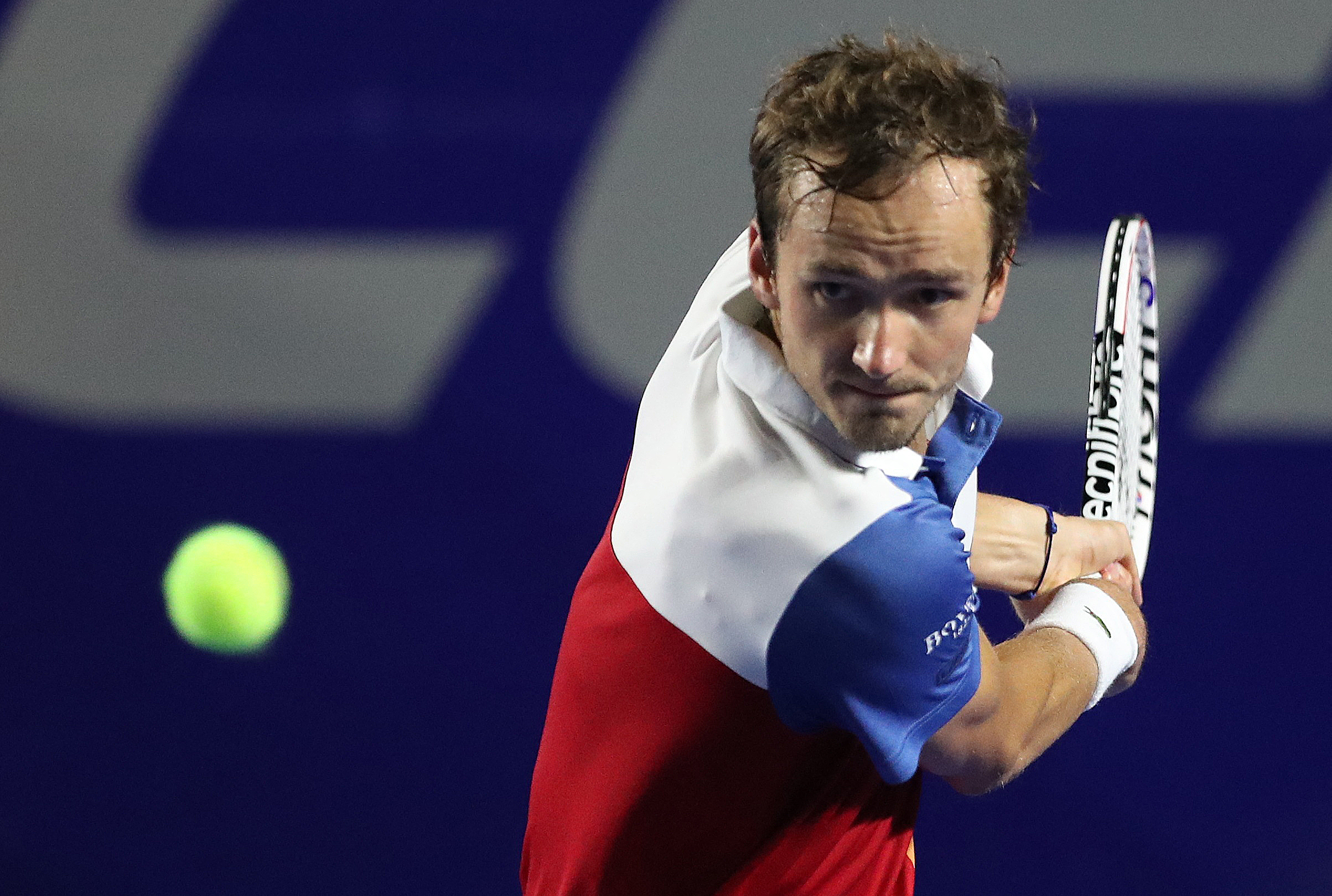 FILE PHOTO: Tennis - ATP 500 - Abierto Mexicano - The Fairmont Acapulco Princess, Acapulco, Mexico - February 25, 2022 Russia's Daniil Medvedev in action during his semifinal match against Spain's Rafael Nadal 