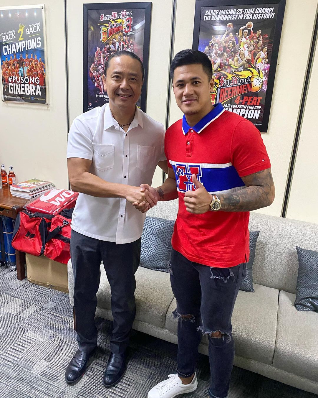 Jericho Cruz with SMC Sports Director Alfrancis Chua.
