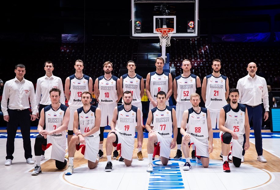 Russia team during the 2023 Fiba World Cup European Qualifiers.