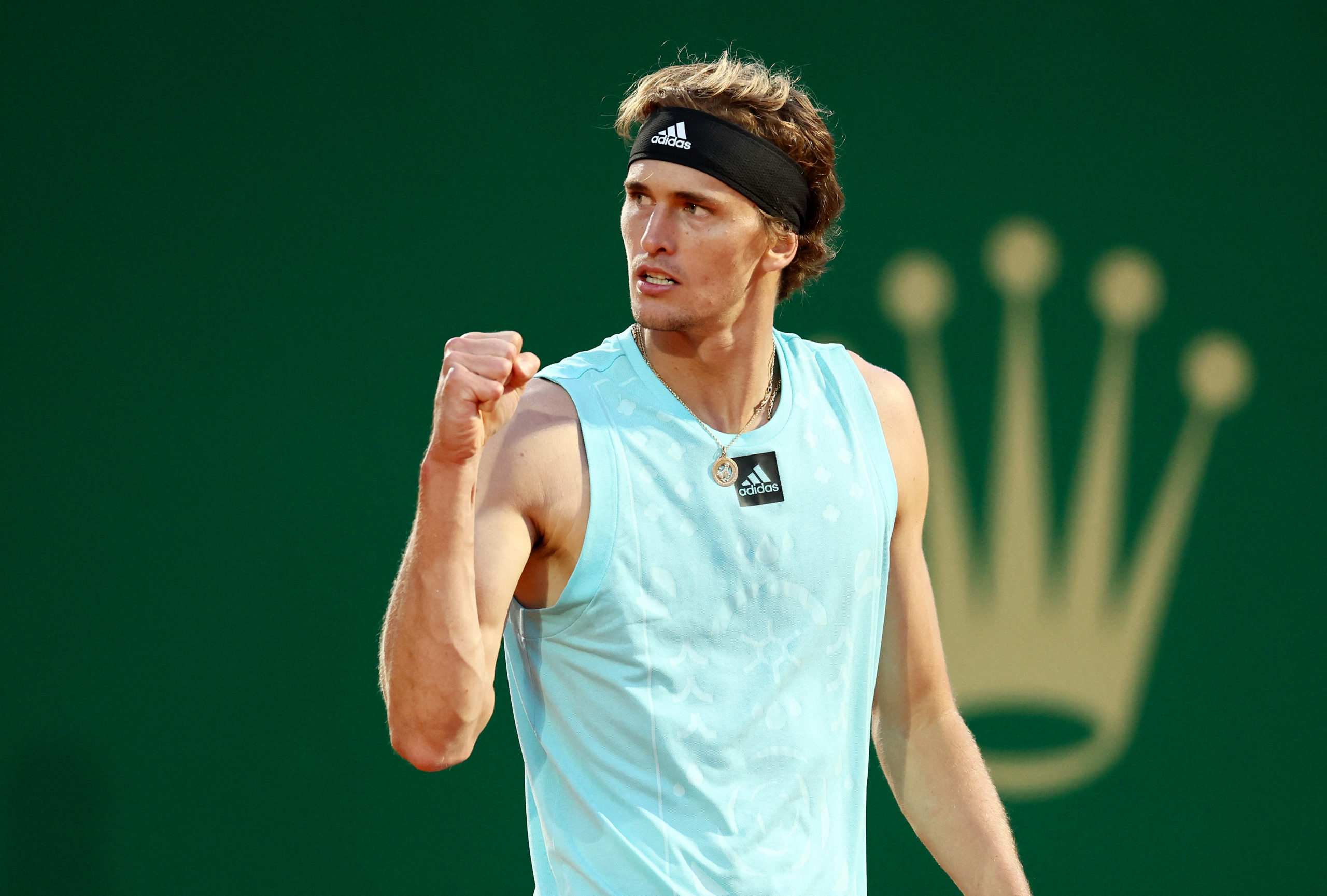 Tennis - ATP Masters 1000 - Monte Carlo Masters - Monte-Carlo Country Club, Roquebrune-Cap-Martin, France - April 13, 2022 Germany's Alexander Zverev reacts during his second round match against Argentina's Federico Delbonis