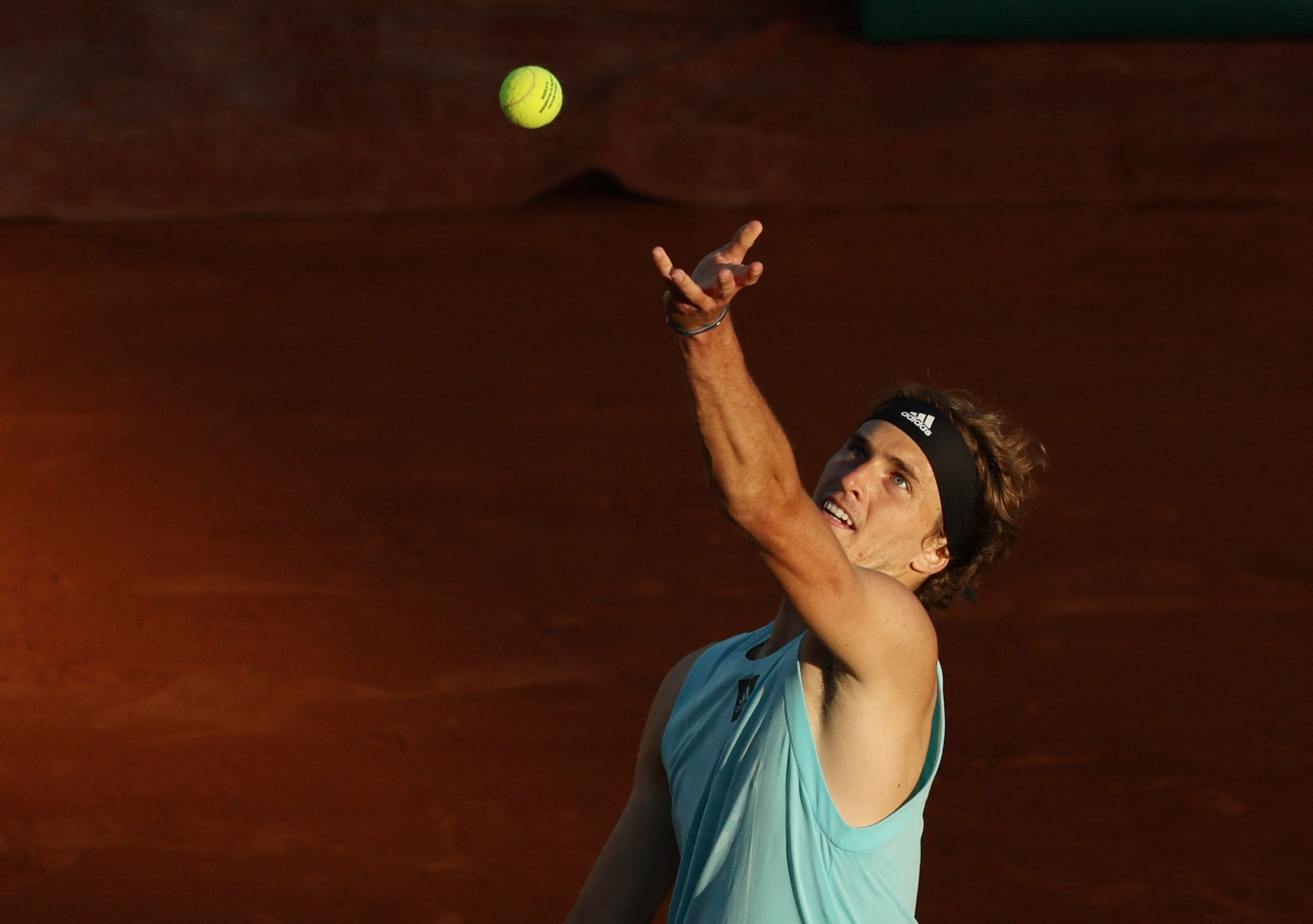 Tennis - ATP Masters 1000 - Monte Carlo Masters - Monte-Carlo Country Club, Roquebrune-Cap-Martin, France - April 15, 2022 Germany's Alexander Zverev in action during his quarter final match against Italy's Jannik Sinner 