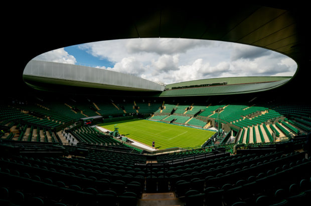 FILE PHOTO: Tennis - Wimbledon - All England Lawn Tennis and Croquet Club, London, Britain - June 25, 2021 A general view of No.1 Court Pool