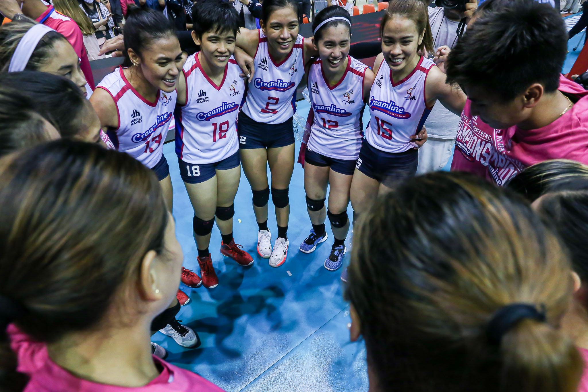 Creamline Cool Smashers celebrate their PVL Open Conference crown. PVL PHOTO