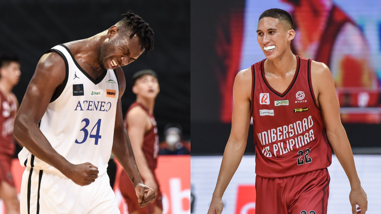 Ateneo's Angelo Koaume and UP's Zavier Lucero are locked in a close battle for UAAP MVP. UAAP FILE PHOTOS