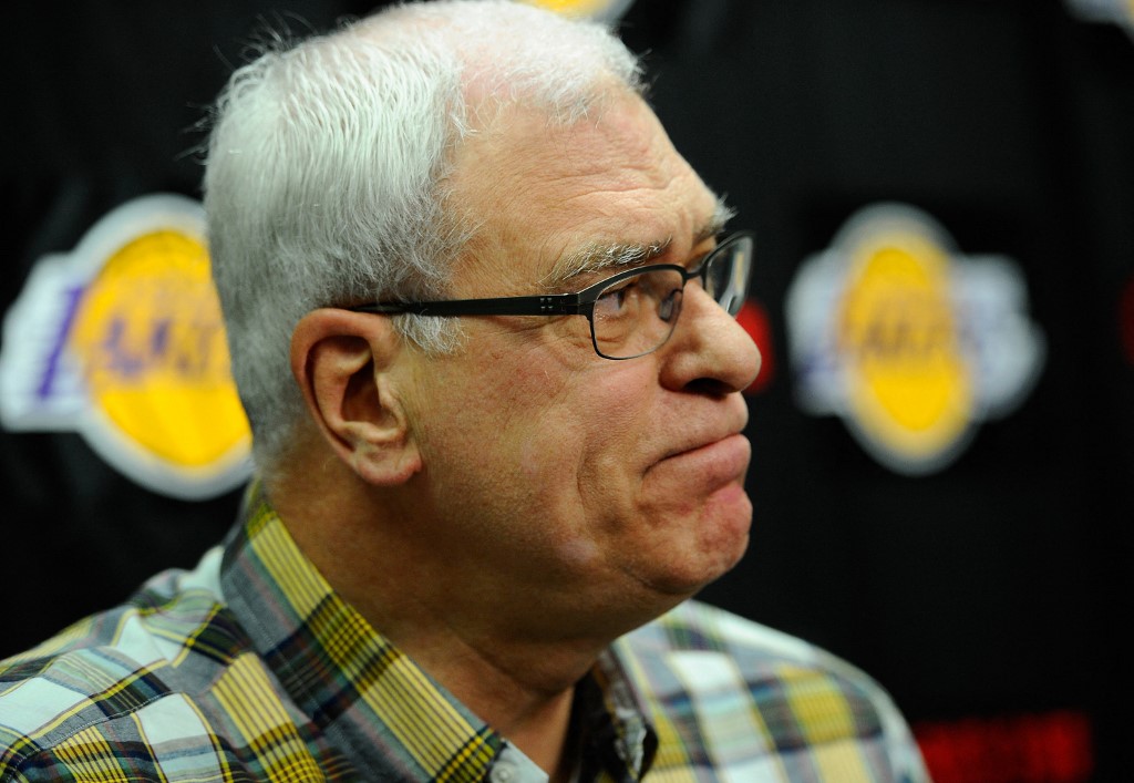 EL SEGUNDO, CA - MAY 11: Former coach of the Los Angeles Lakers Phil Jackson during a news conference at the Lakers training facility on May 11, 2011 in El Segundo, California. The Lakers were swept out of their best of seven series with the Dallas Mavericks four games to none. NOTE TO USER: User expressly acknowledges and agrees that, by downloading and or using this photograph, User is consenting to the terms and conditions of the Getty Images License Agreement. 