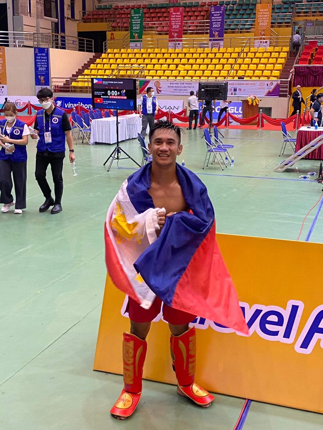 Filipino kickboxer Jean Claude Saclag. Samahang Kickboxing ng Pilipinas/TEAM LAKAY PHOTO