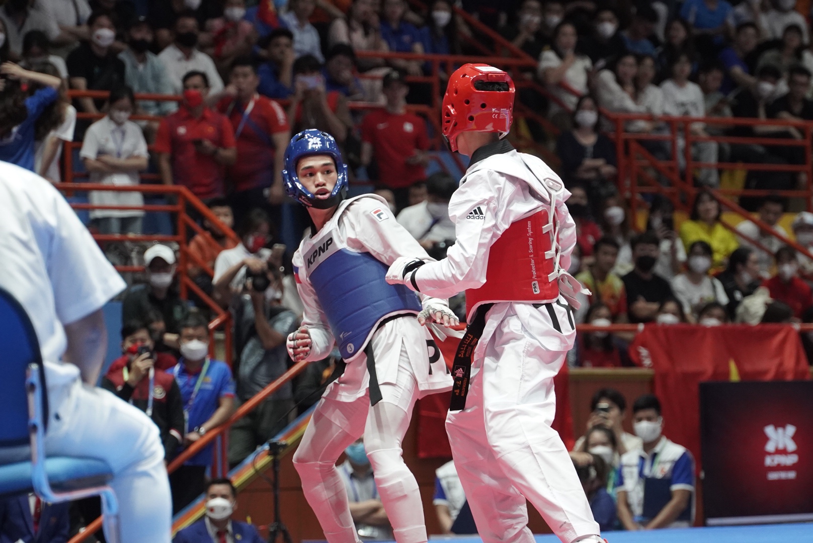 Kurt Barbosa in the 31st SEA Games male kyorugi under 54kg competition. POC PHOTO