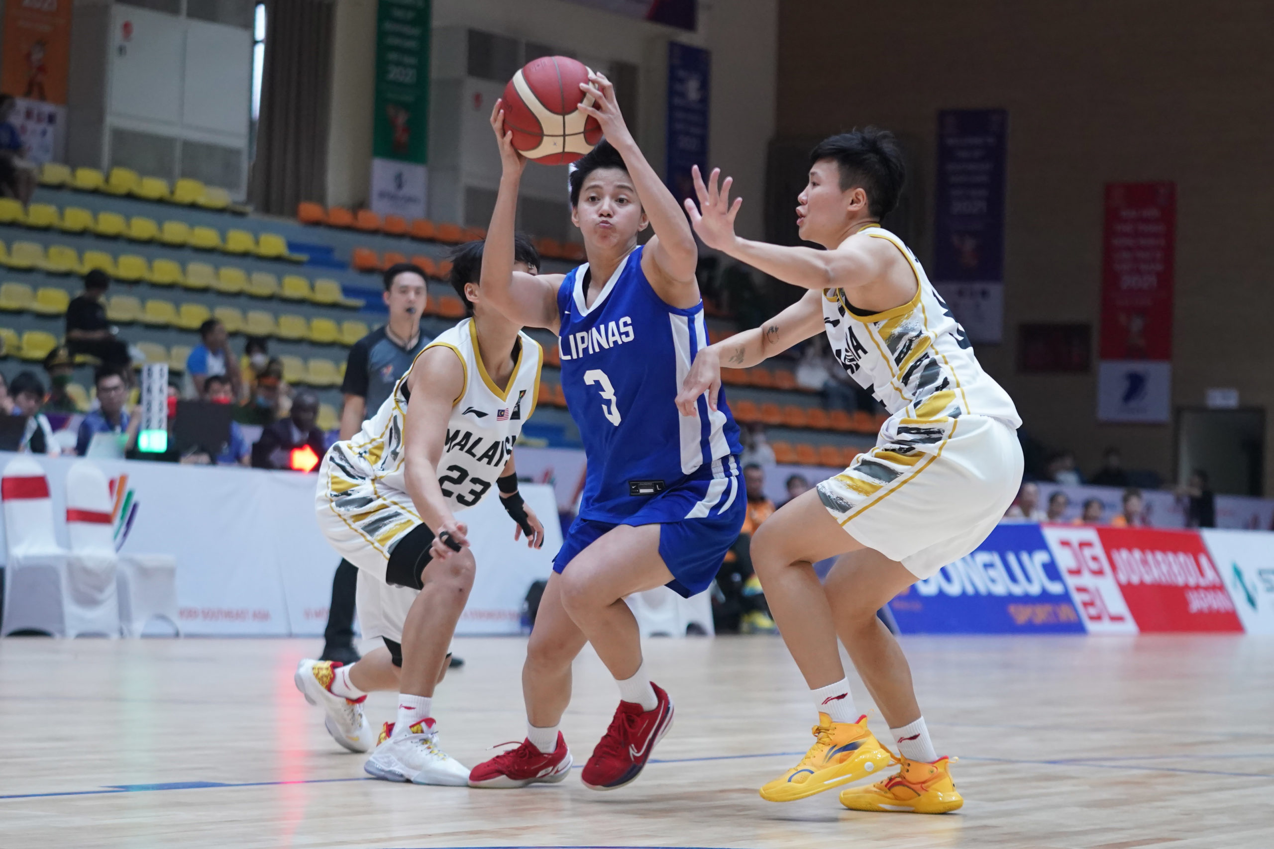 Gilas Pilipinas Women's Afril Bernardino in their final game against Malaysia in the basketball 5x5 at the 31st SEA Games. SEA GAMES POOL