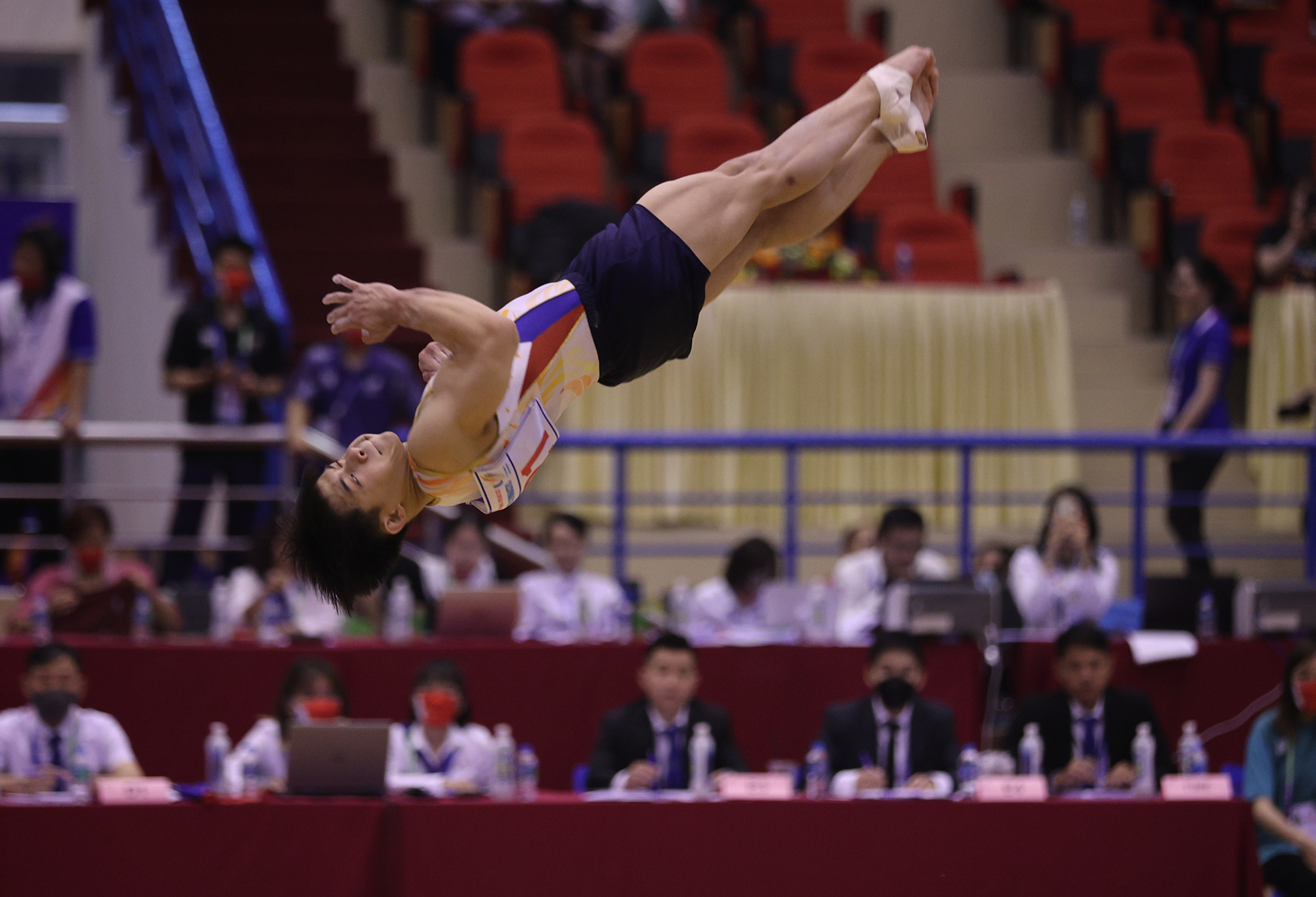 Carlos Yulo during the Floor Exercise event in the men's individual all-around at the 31st SEA Games. SEA GAMES POOL PHOTO