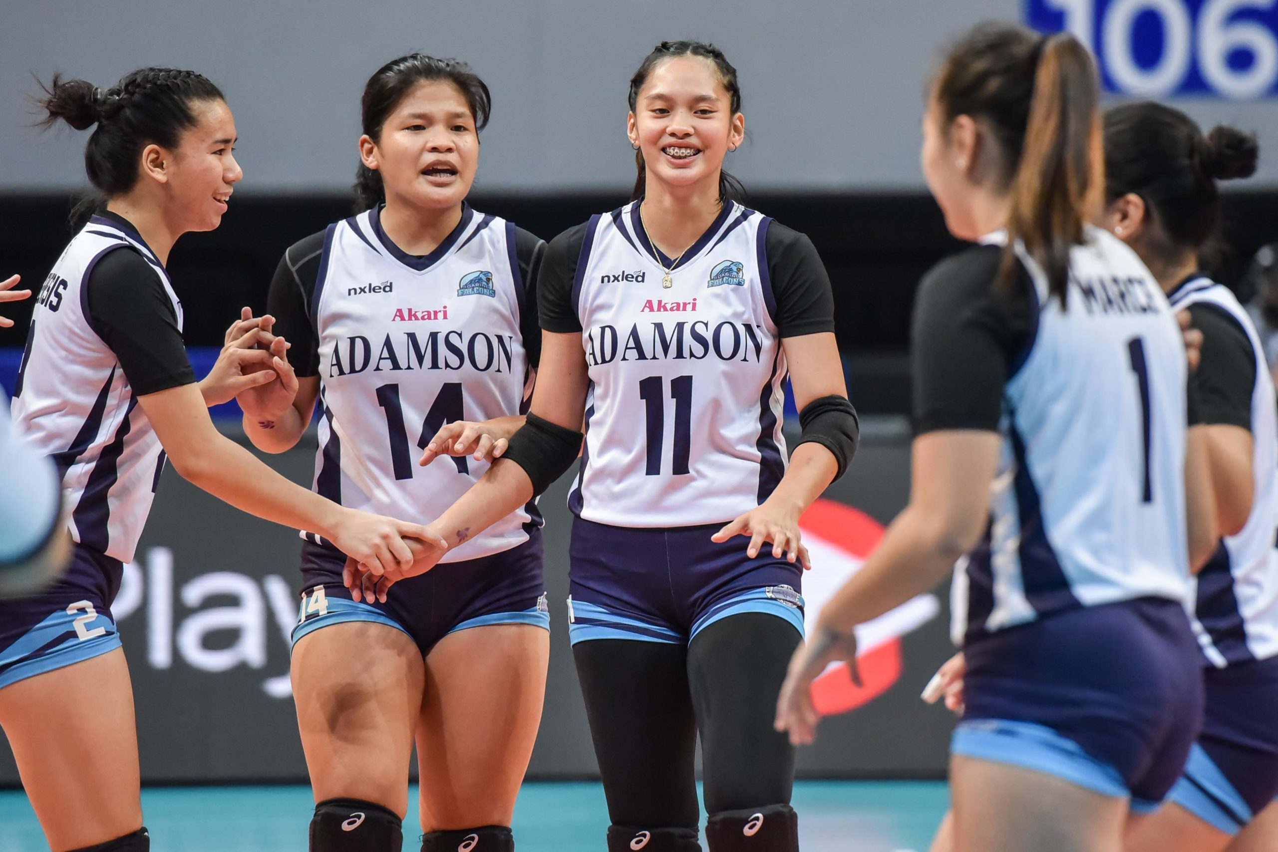 Adamson Lady Falcons in the UAAP Season 84 women's volleyball. UAAP PHOTO