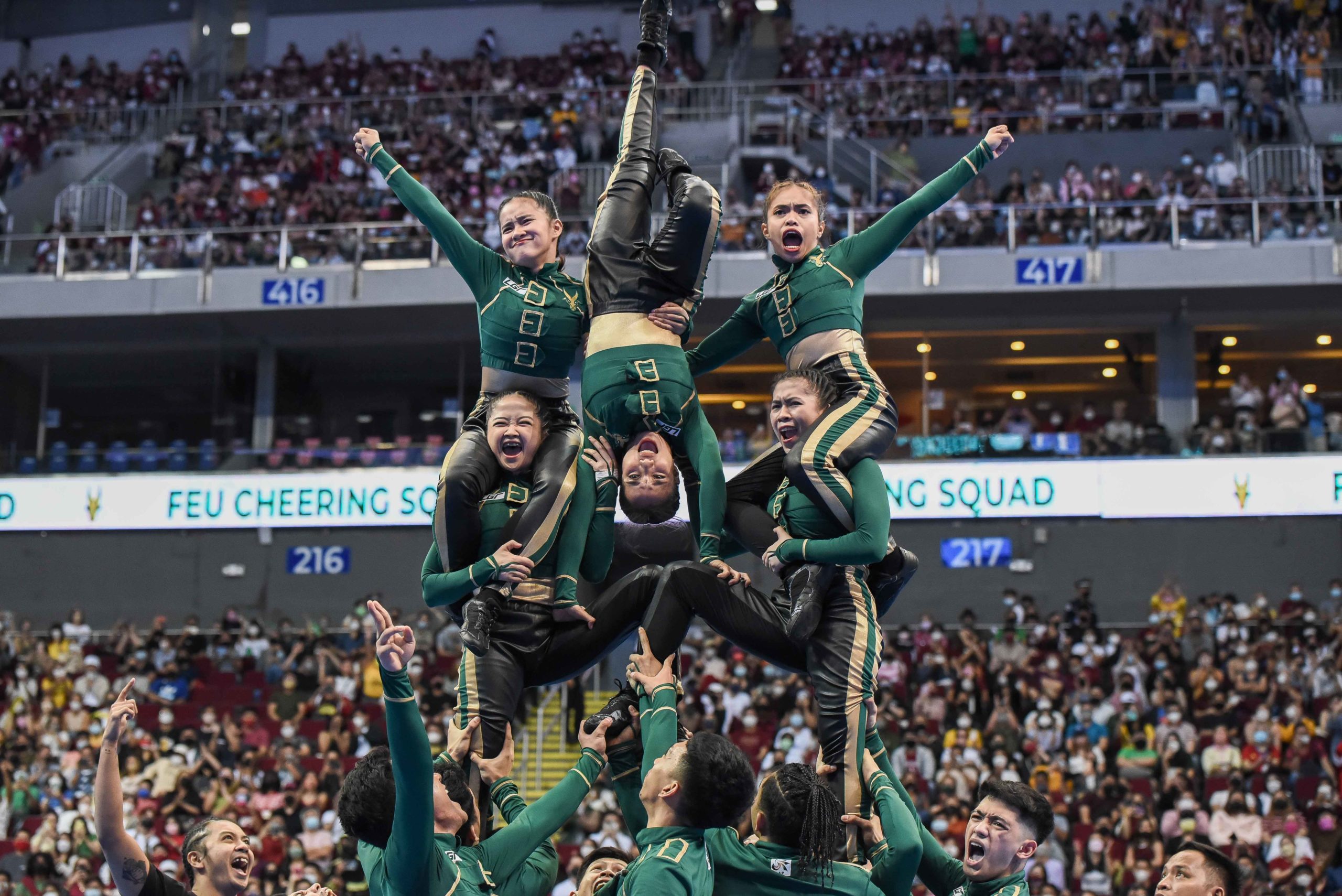 FEU Cheering Squad during the UAAP Season 84 Cheerdance Competition. UAAP PHOTO