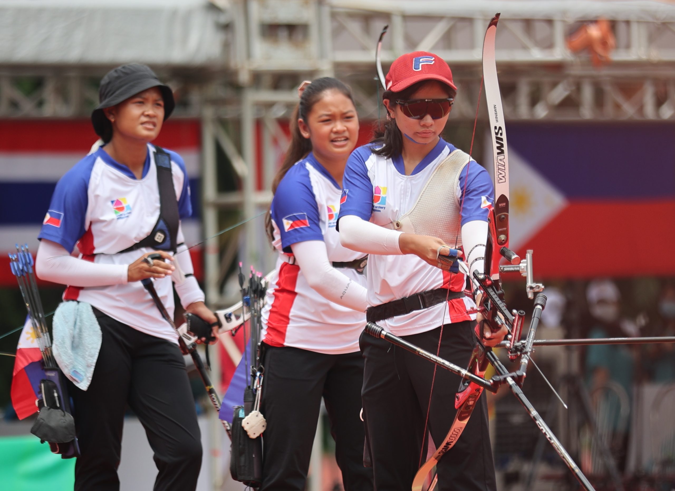 Pia Bidaure. Gabrielle Bidaure and Phoebe Amistoso won the gold for the women's recurve-team during the 31st SEA Games held in Hanoi, Vietnam. SEA GAMES POOL