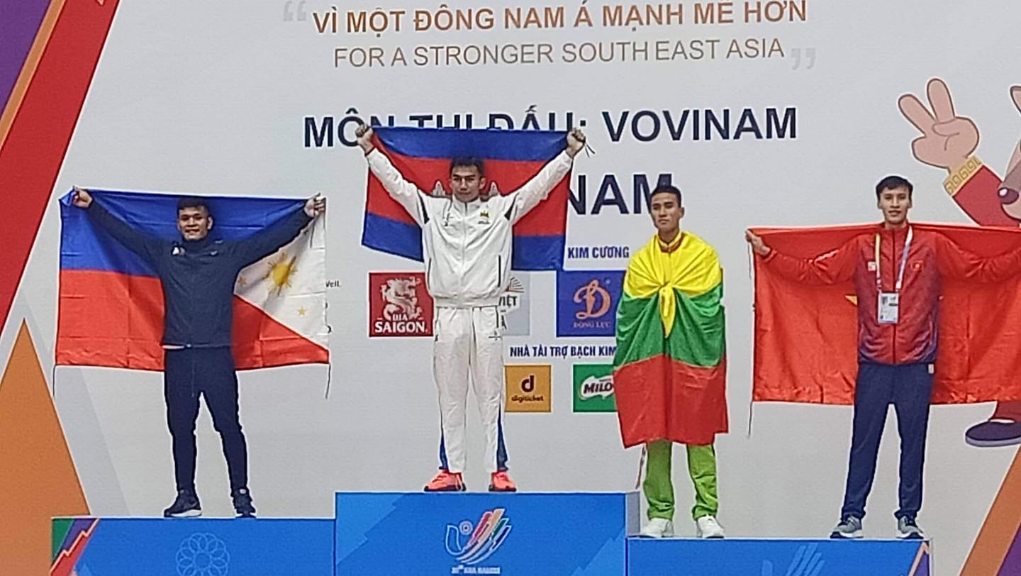 Carlo Von Bumina-ang (left) wins the silver in vovinam (Vietnamese martial arts). VOVINAM PHILIPPINES PHOTO