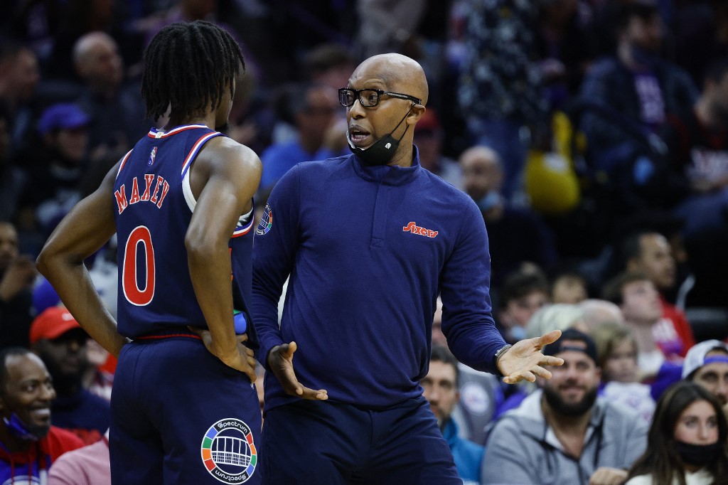 FILE– Assistant coach Sam Cassell of the Philadelphia 76ers