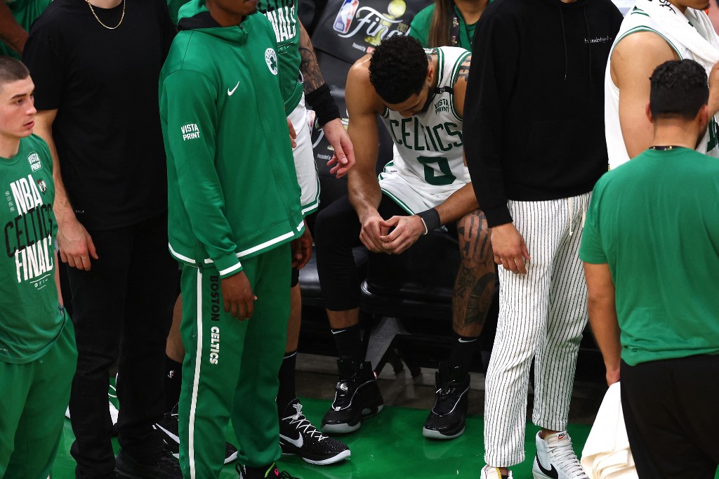 Jayson Tatum #0 of the Boston Celtics NBA Finals